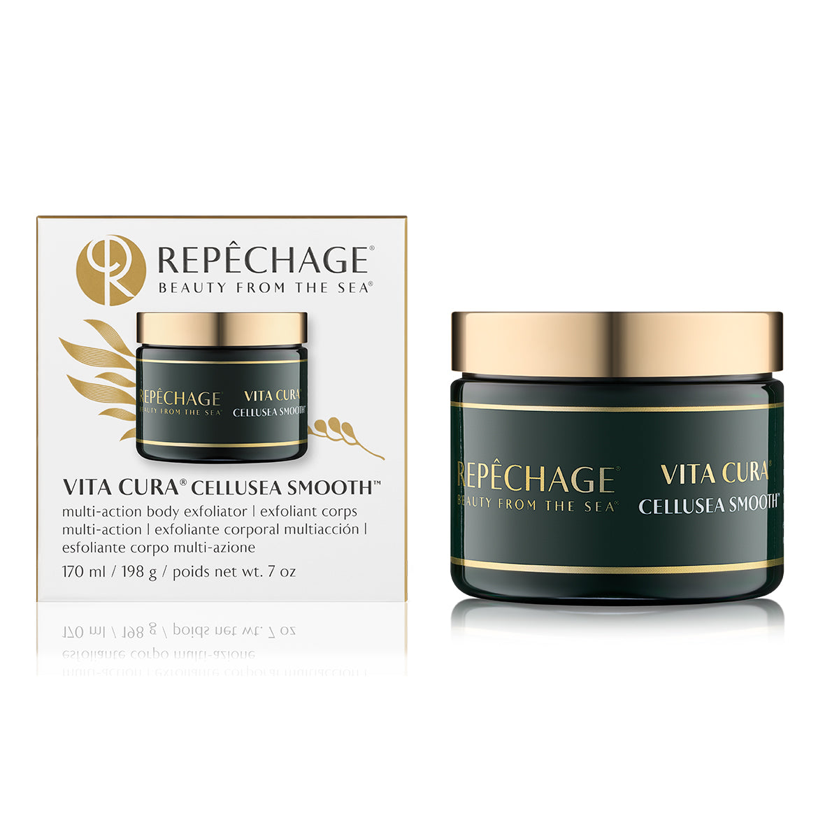 Vita Cura® CelluSea Smooth™ Multi-Action Body Exfoliator - Organic Seaweed Scrub for Cellulite Reduction & Skin Smoothing - Perfect for Spa Days & At-Home Body Care Routines