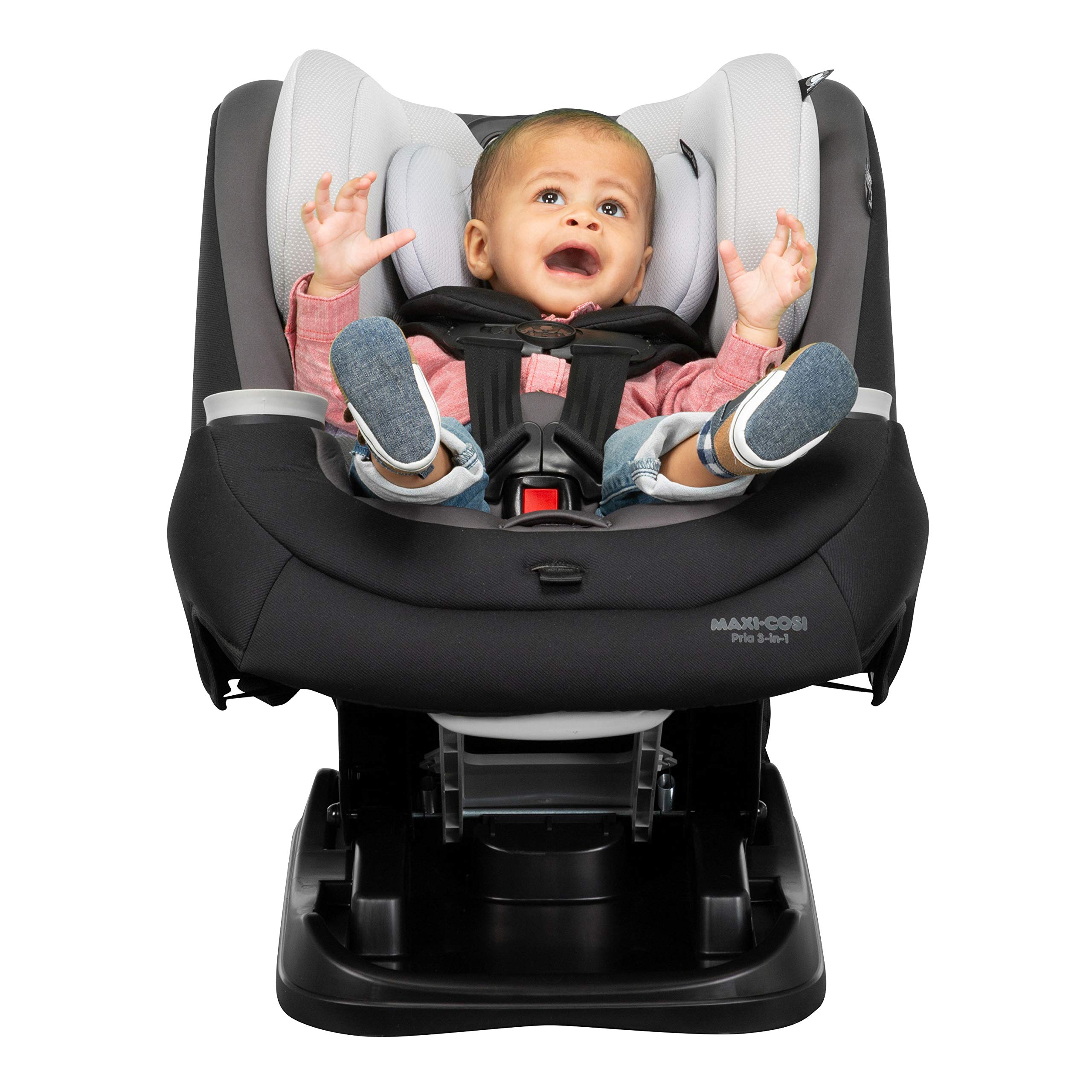 Maxi-Cosi Pria All-in-One Convertible Car Seat - Rear Facing (4-40 lbs) & Forward Facing (up to 100 lbs) with Booster Mode | Safe Infant & Toddler Car Seat | Blackened Pearl | Perfect for Family Travel & Daily Commute