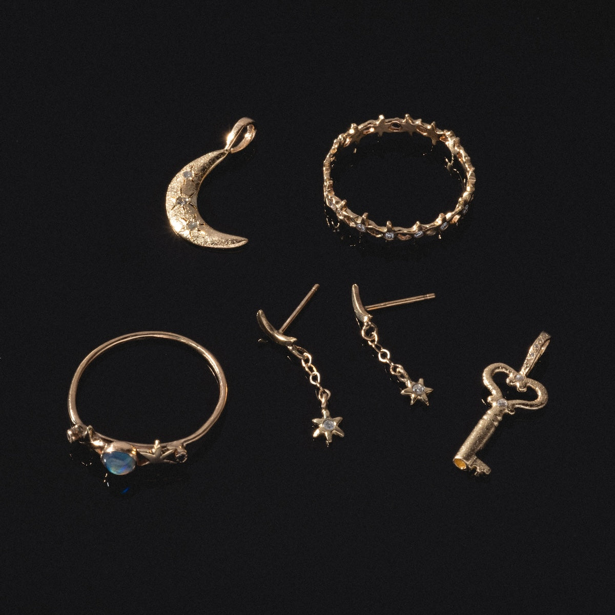 Moon and Stars Drop Earrings for Women - Dainty Celestial Jewelry - Perfect for Parties, Weddings & Everyday Wear