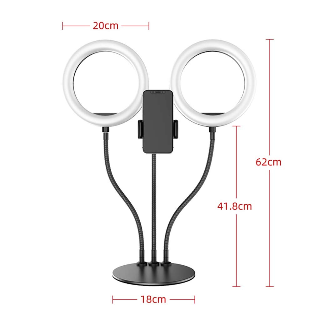 QFFL LED Ring Light with Adjustable Phone Holder & Tripod Stand - Dimmable 3 Light Modes, 10 Brightness Levels, USB Powered - Perfect for Live Streaming, YouTube Videos, TikTok Content Creation & Photography