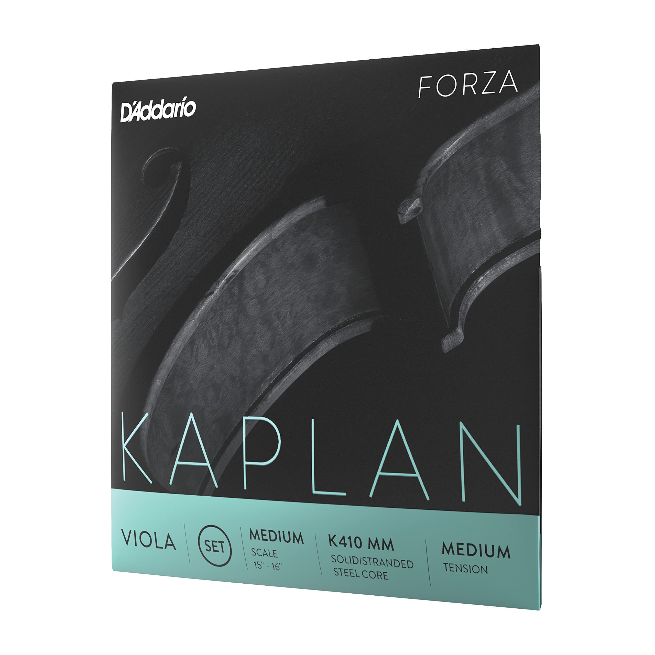 D'Addario Kaplan Forza Viola Strings Full Set K410 MM - Medium Scale & Tension for Professional Viola Players - Perfect for Concerts, Practice & Studio Recording