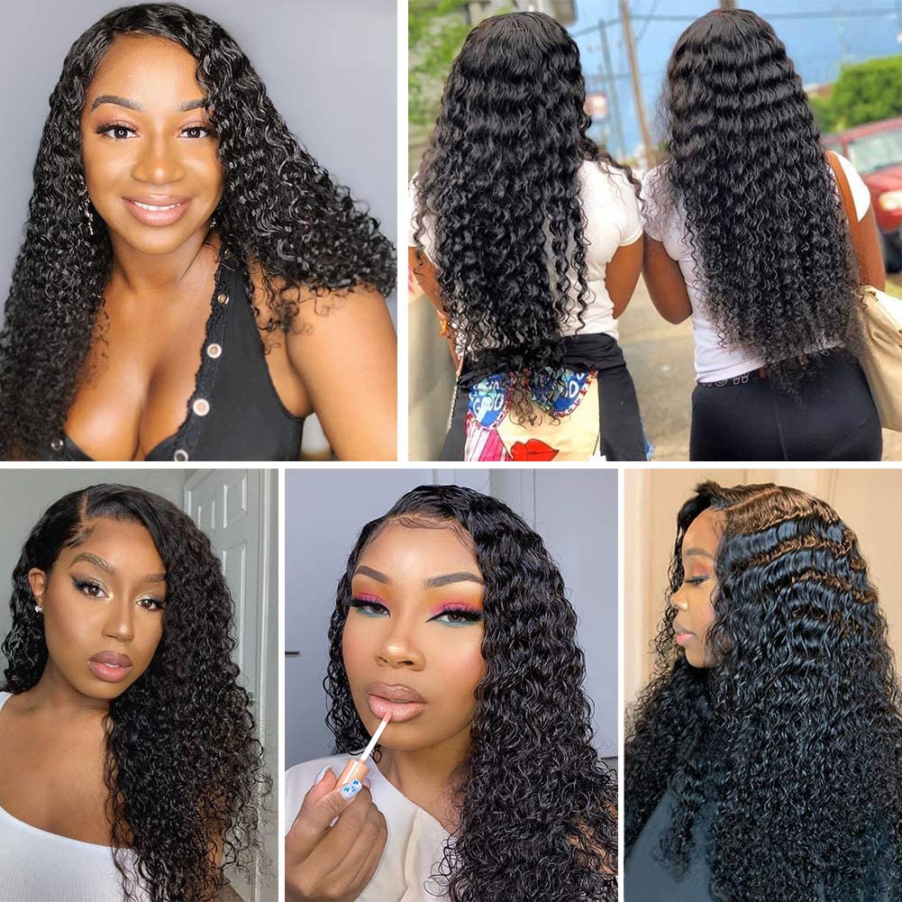 Healthair 250% Density Deep Wave 360 Lace Front Wig - 20 Inch Human Hair HD Lace Remy Ponytail Wig with Wet & Wavy Curls | Perfect for Daily Wear, Cosplay, and Special Occasions