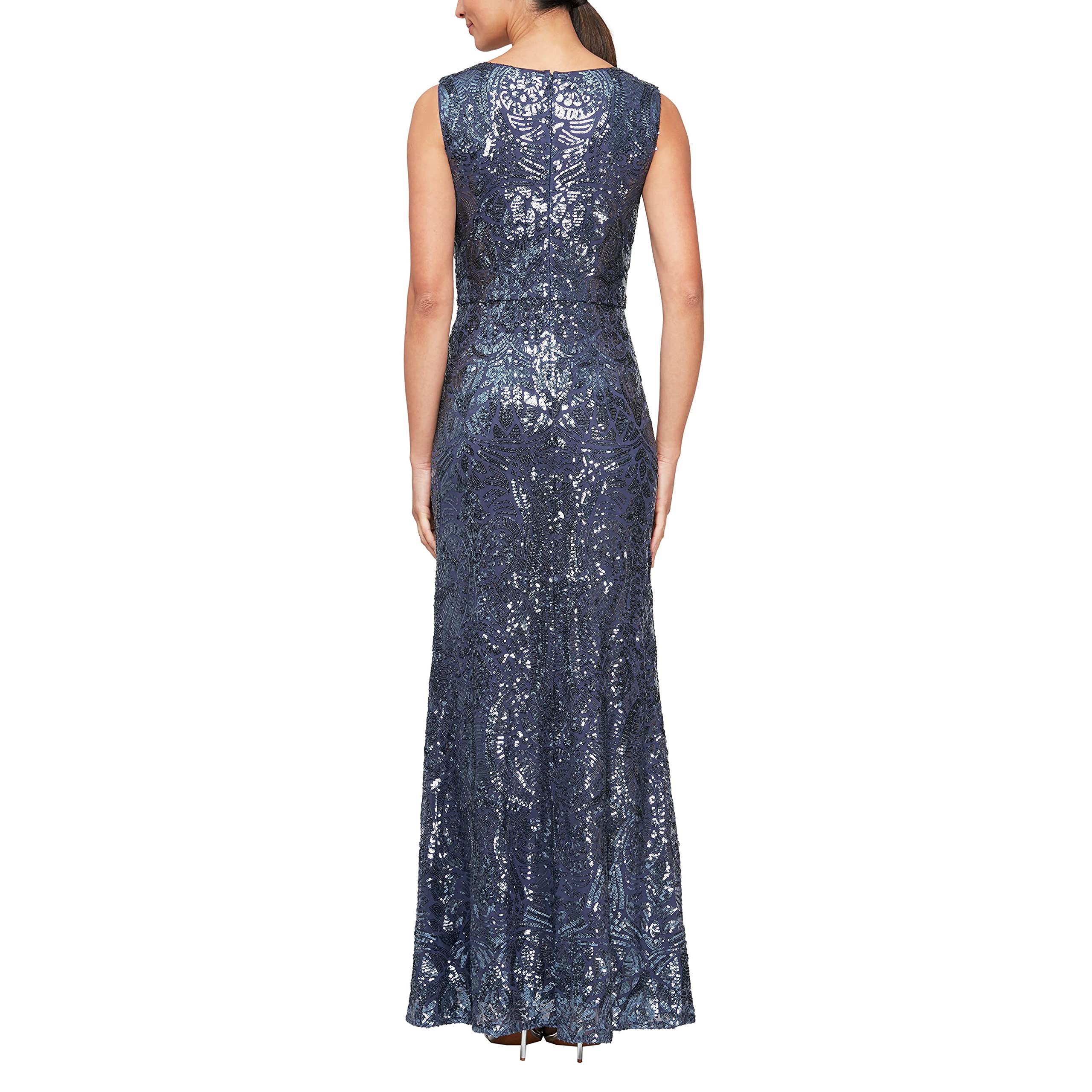 Alex Evenings Women's Long Sleeveless Mother of The Bride Dress with Shawl - A-Line Formal Gown for Weddings, Parties & Special Occasions (Petite & Regular Sizes)