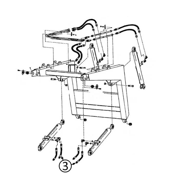 Bobcat 970 Hydraulic Hose Kit for Loader Lift Cylinders with Rod Ends - Replacement Parts for Skid Steer Loaders, Tractors, and Construction Equipment