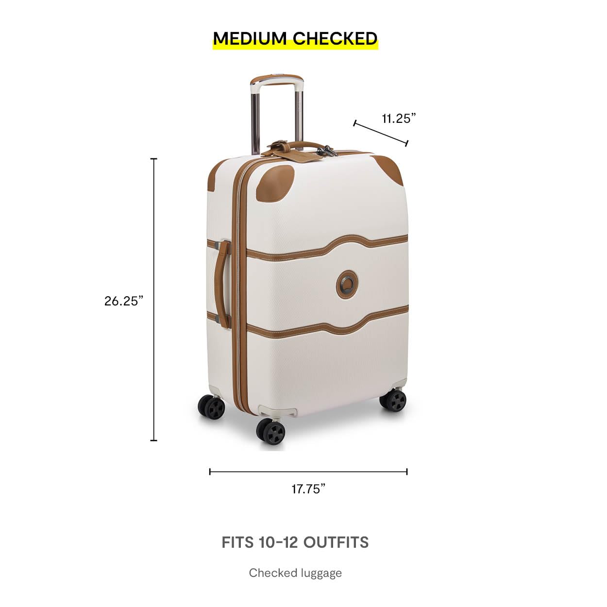 Delsey Paris Chatelet Air 2.0 24-Inch Hardside Spinner Wheel Luggage Suitcase - Chocolate Brown Checked-Medium | Durable Travel Bag for International Flights & Business Trips