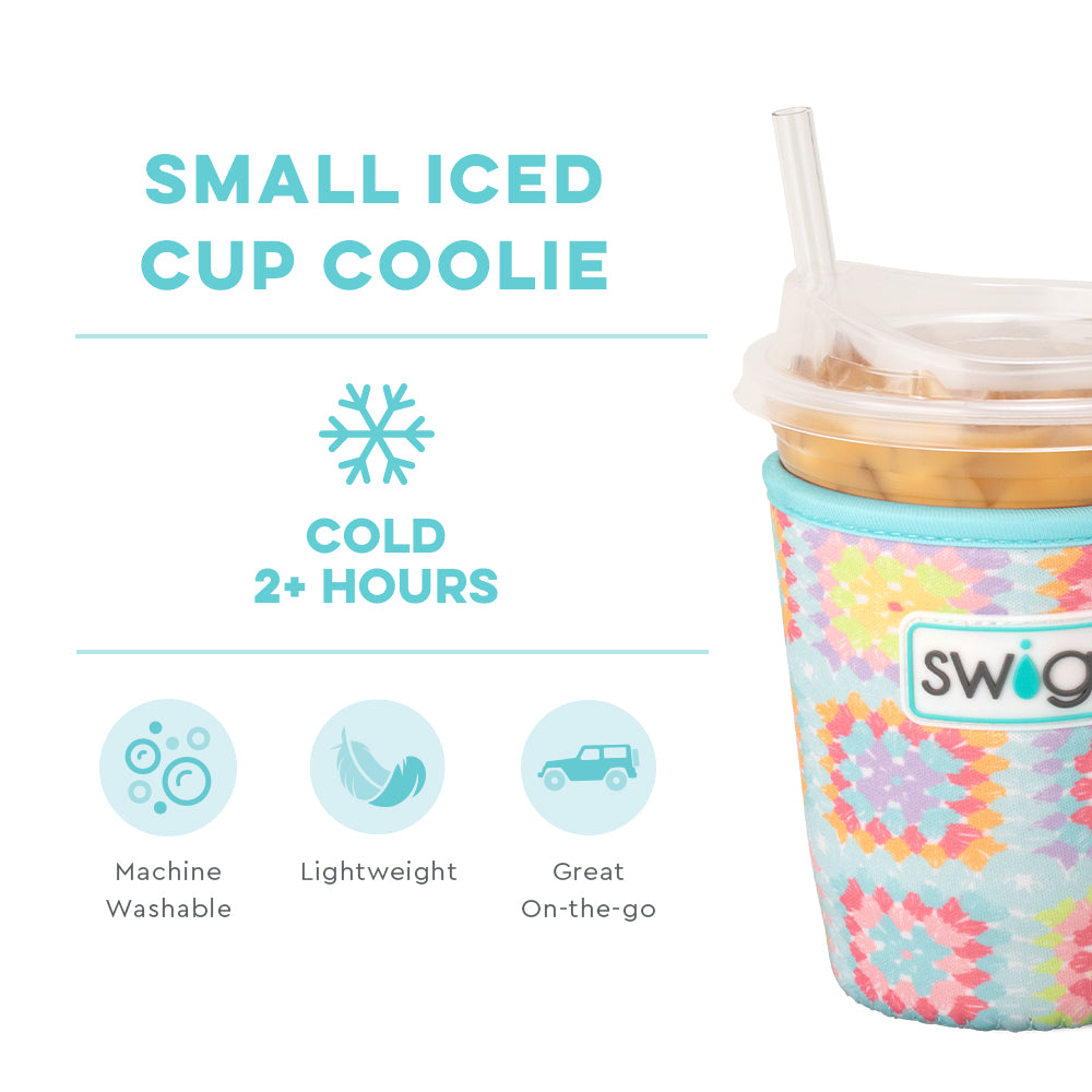 Crochet Granny Squares Cozy for Small Iced Coffee Cups - Handmade Cup Sleeve Protector for Hot & Cold Drinks, Perfect for Iced Coffee, Tea, and Smoothies at Cafés or Home Use
