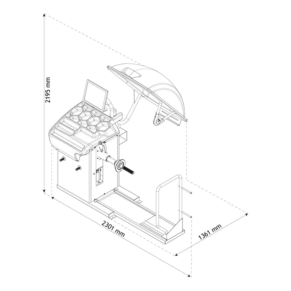 Cemb C350 Heavy Duty Truck Wheel Balancer - Professional Video Diagnostic Wheel Balancing Machine for Commercial Vehicles & Fleet Maintenance (Ideal for Truck Shops, Auto Repair Centers & Fleet Services)