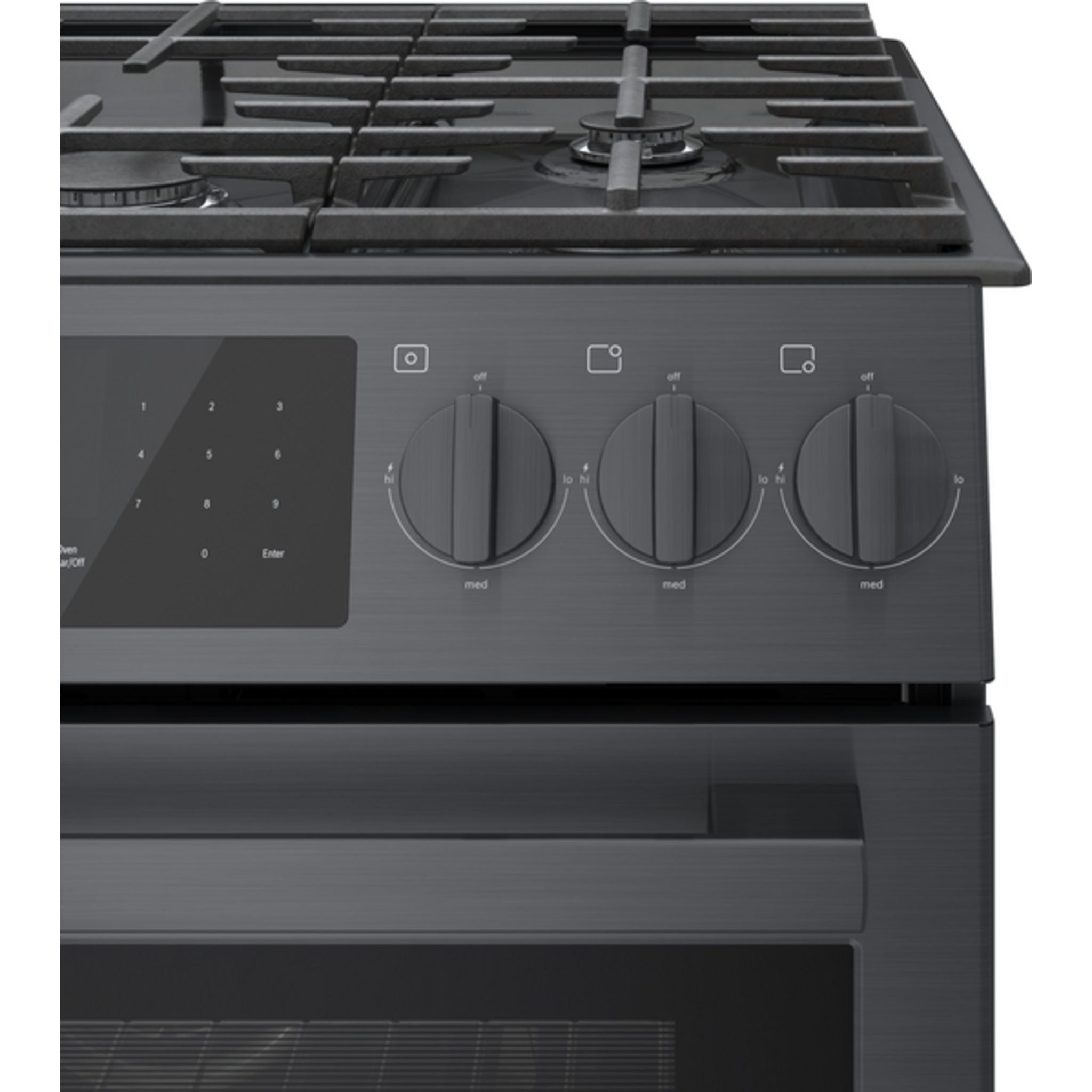 Bosch 30 Inch Slide-In Gas Range with 4 Burners - HGI8046UC Black Stainless Steel for Modern Kitchen Cooking