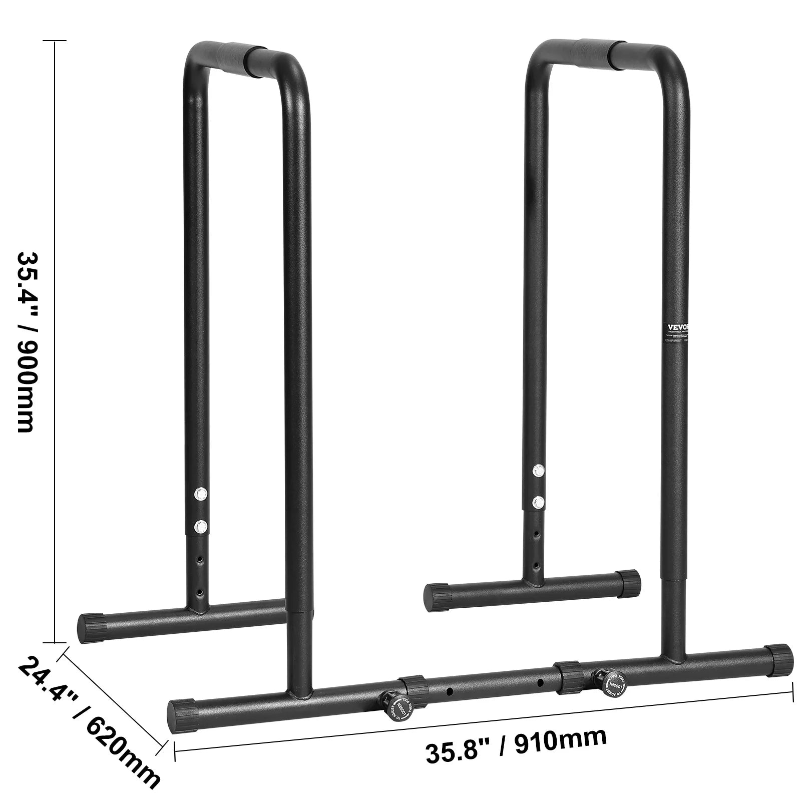 VEVOR Heavy Duty Adjustable Height Dip Bar Station - 440/500lbs Capacity for Strength Training, Calisthenics & Home Gym Workouts - Perfect for Pull-ups, Dips & Bodyweight Exercises
