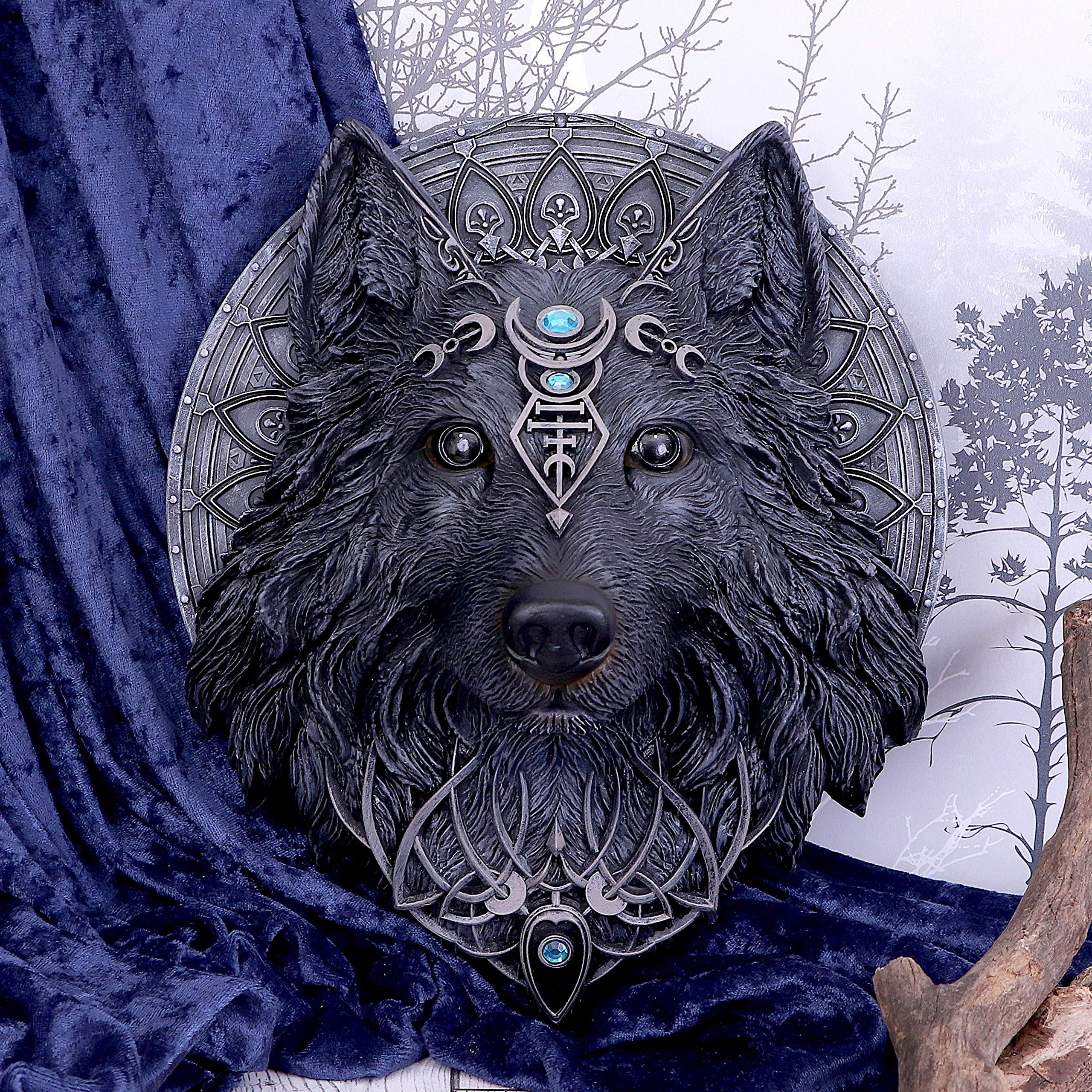 Gothic Wolf Moon Wall Art - Nemesis Now Dark Gothic Decor, Black Metal Wall Hanging Plaque for Home, Office & Witchy Aesthetic Spaces