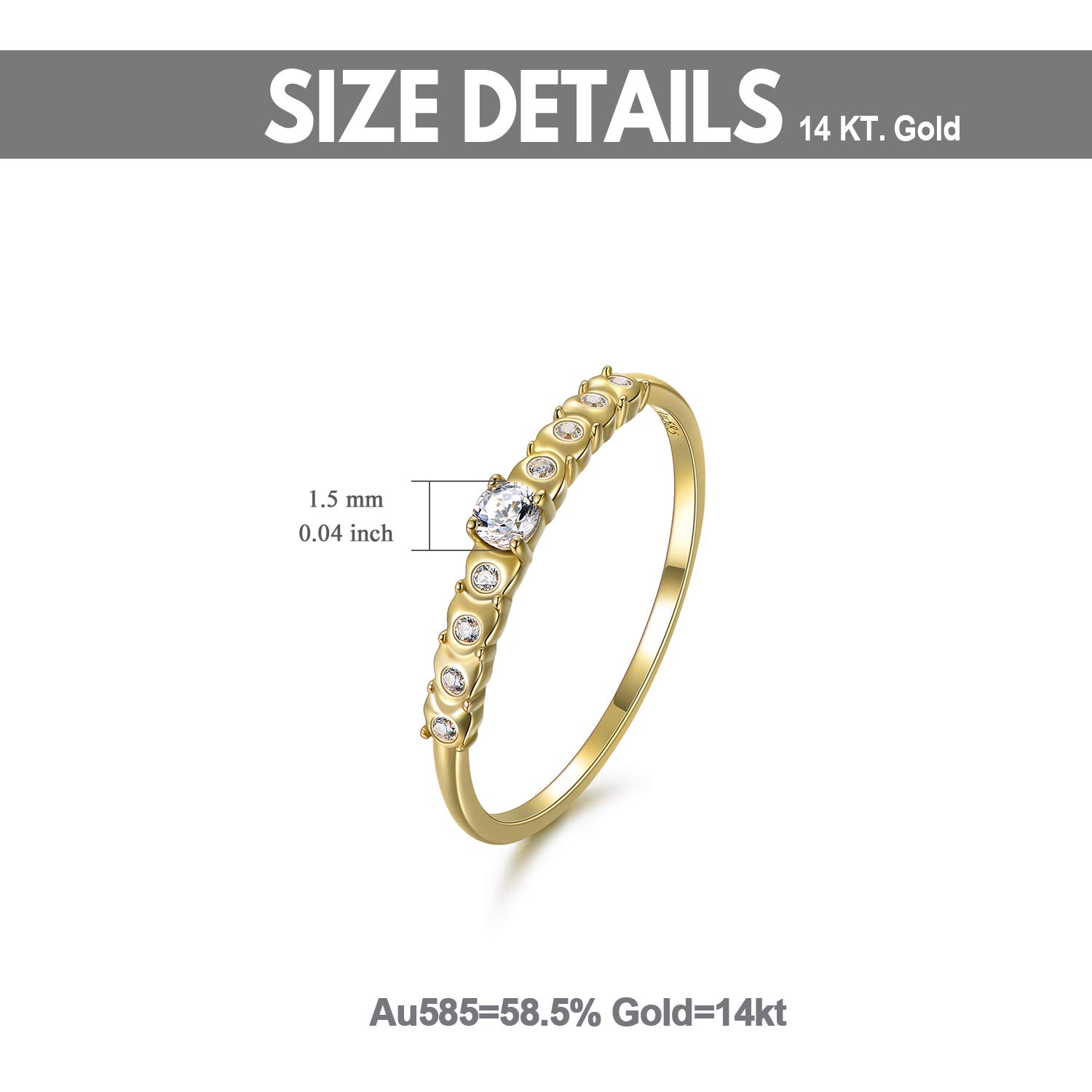 14K Gold Diamond Engagement Ring for Women - Round Cut Dainty Wedding Band with Heart Design, Elegant Jewelry Gift for Wife & Girlfriend - Perfect for Proposals, Anniversaries & Romantic Occasions