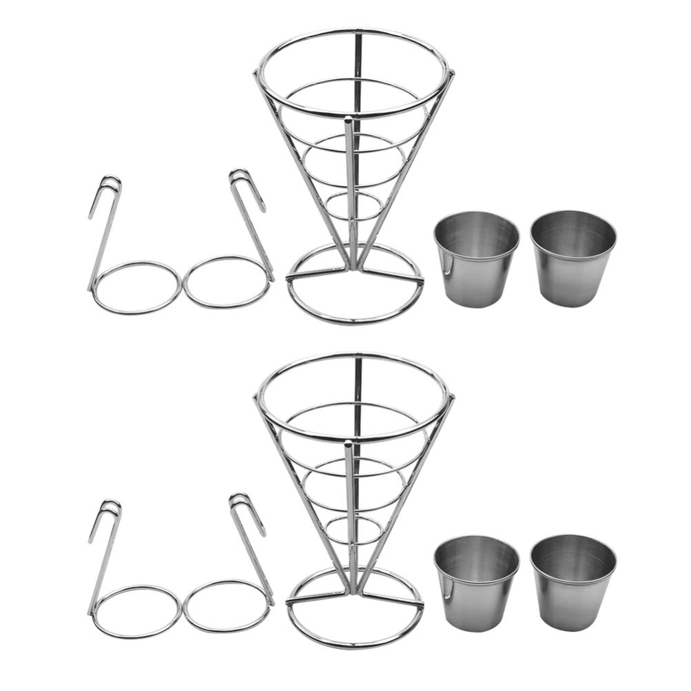 Cabilock 2-Pack French Fry Cone Holders - Snack Baskets for Chips, Appetizers & Fried Chicken - Perfect for Parties, Movie Nights & Fast Food Restaurants