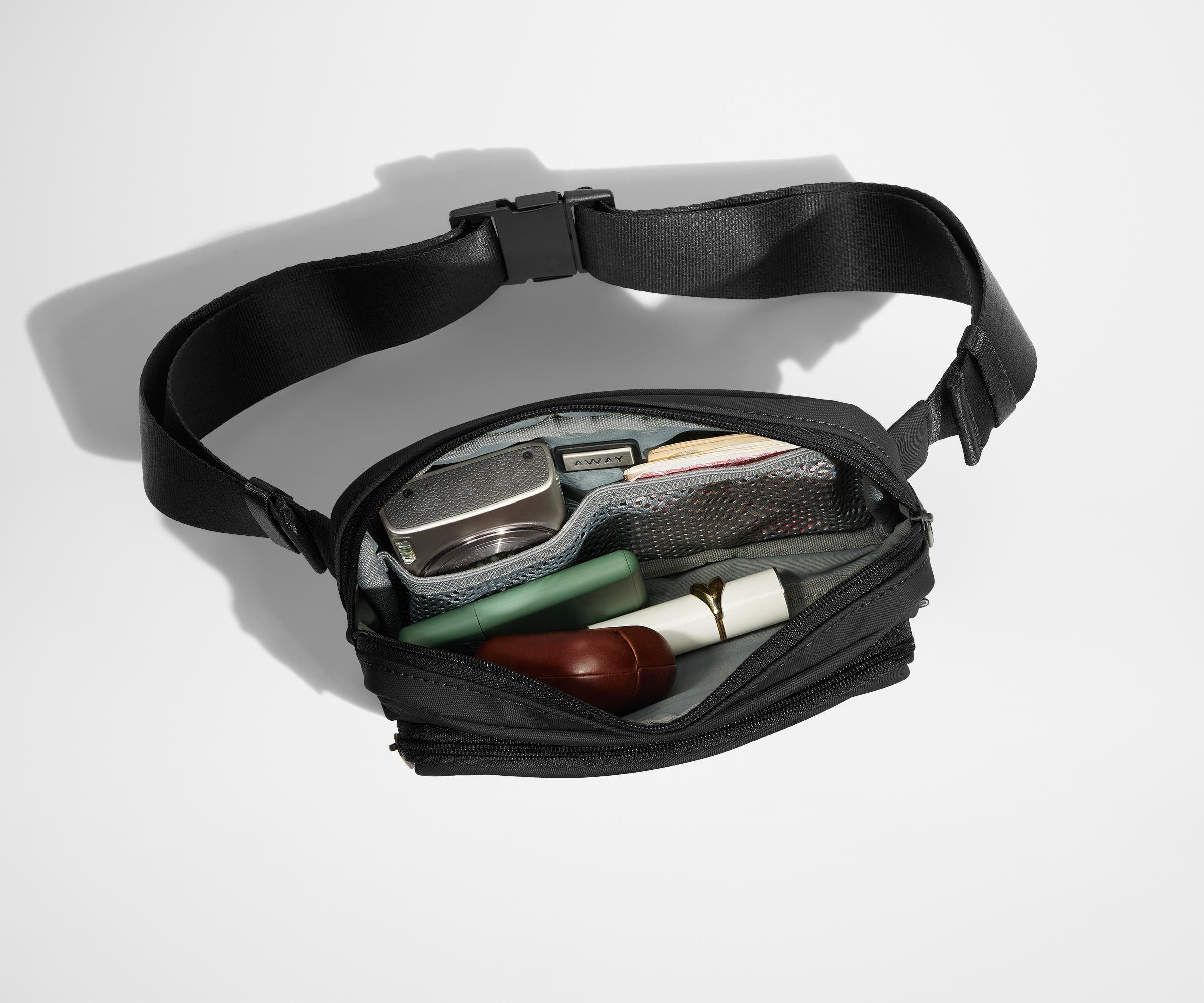 Jet Black Small Everywhere Sling Bag - Lightweight Crossbody Bag for Travel, Hiking & Everyday Use