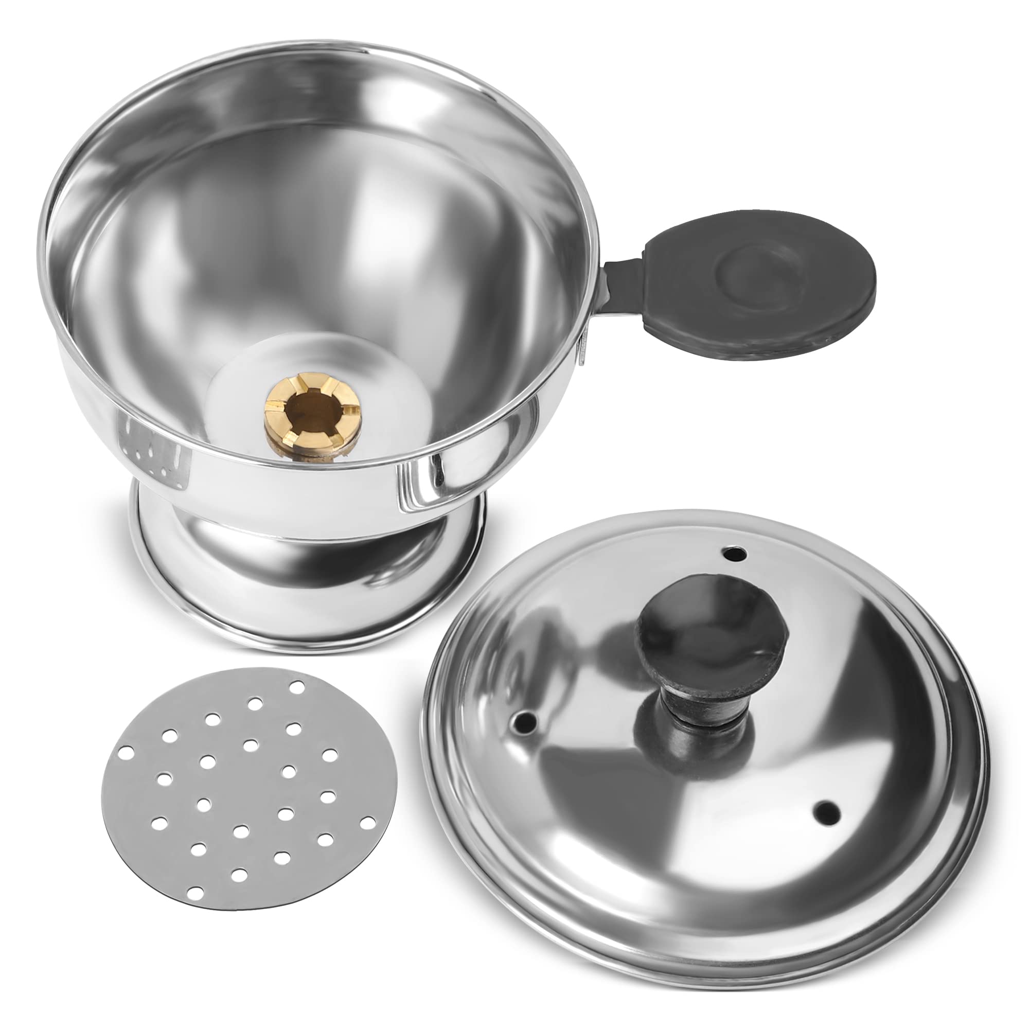 Premium Stainless Steel Puttu Maker with Handle - Traditional Chiratta Puttu Kutti for Pressure Cooker | Perfect for Making Kerala Puttu, Steamed Rice Cakes & Healthy Breakfast at Home