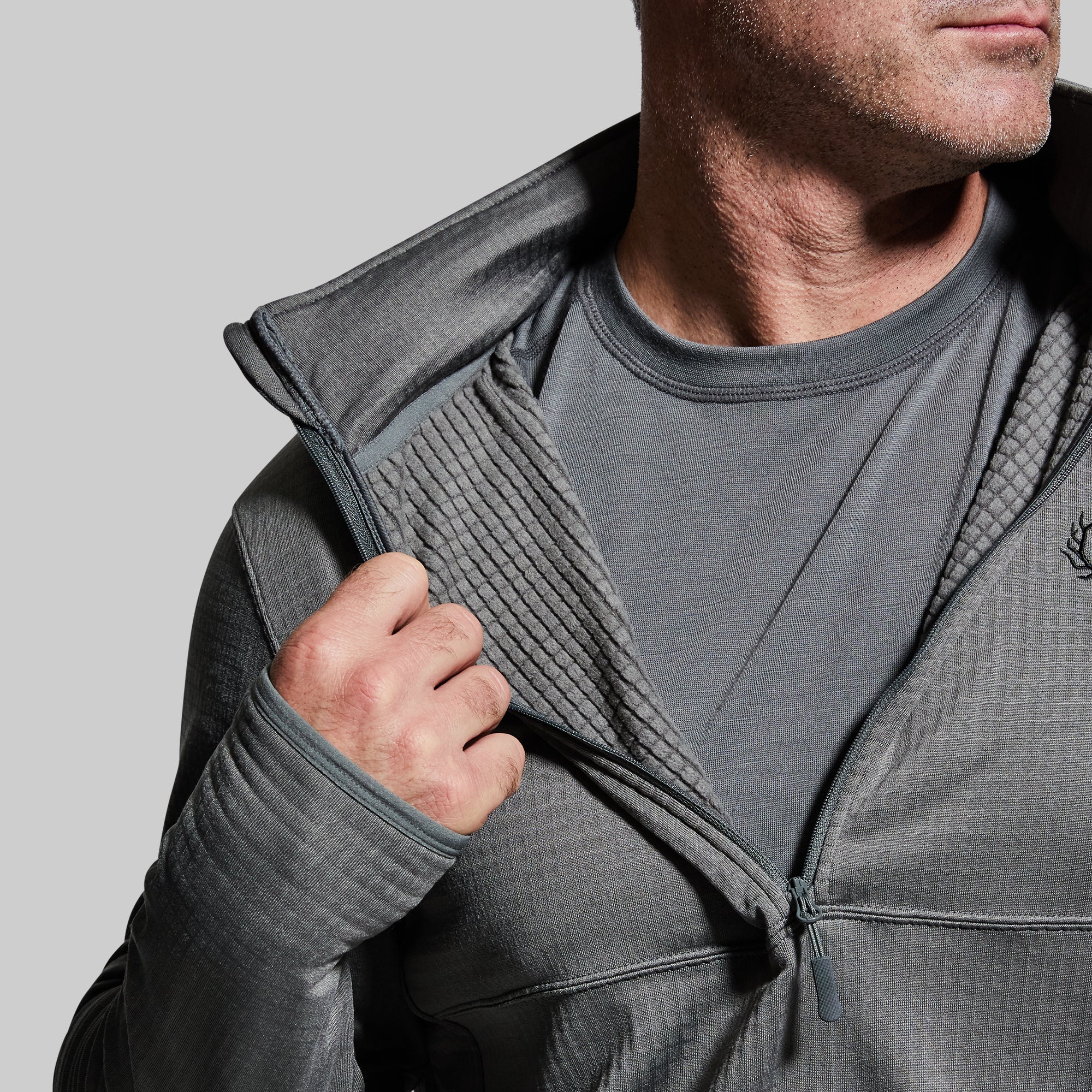 Men's Quiver Half Zip Hoodie - Lightweight Fleece Pullover with Kangaroo Pocket (Wolf Grey) - Perfect for Hiking, Camping & Outdoor Activities