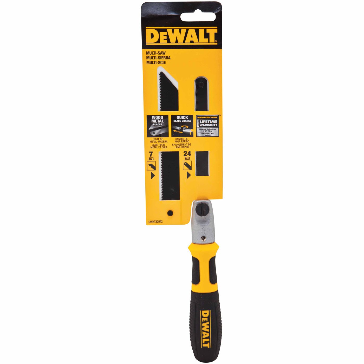 DeWalt DWHT20542 24 TPI Multi-Purpose Saw with Ergonomic Bi-Material Handle - Perfect for Woodworking, Metal Cutting & DIY Home Projects