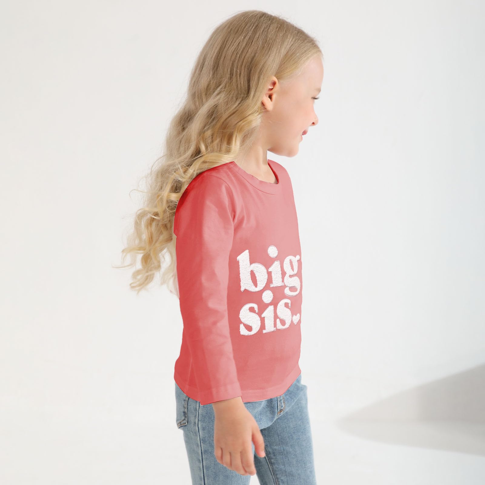 Big Sister Shirt for Toddler Girls - Long Sleeve Cotton Top for New Big Sisters - Cute Baby Announcement Outfit - Perfect for Sibling Reveal & Family Photos