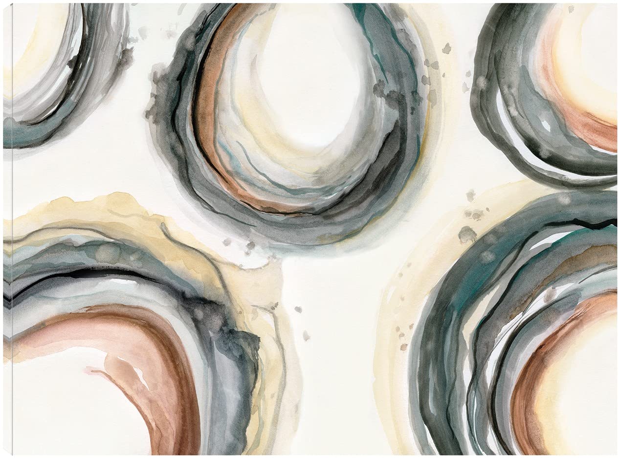 Hand-Painted Stretched Canvas Wall Art - Modern Abstract Painting by Artist Nan - 46x35 Inch Ready to Hang - Perfect for Living Room, Bedroom, Office Decor - Home & Commercial Interior Design Accent