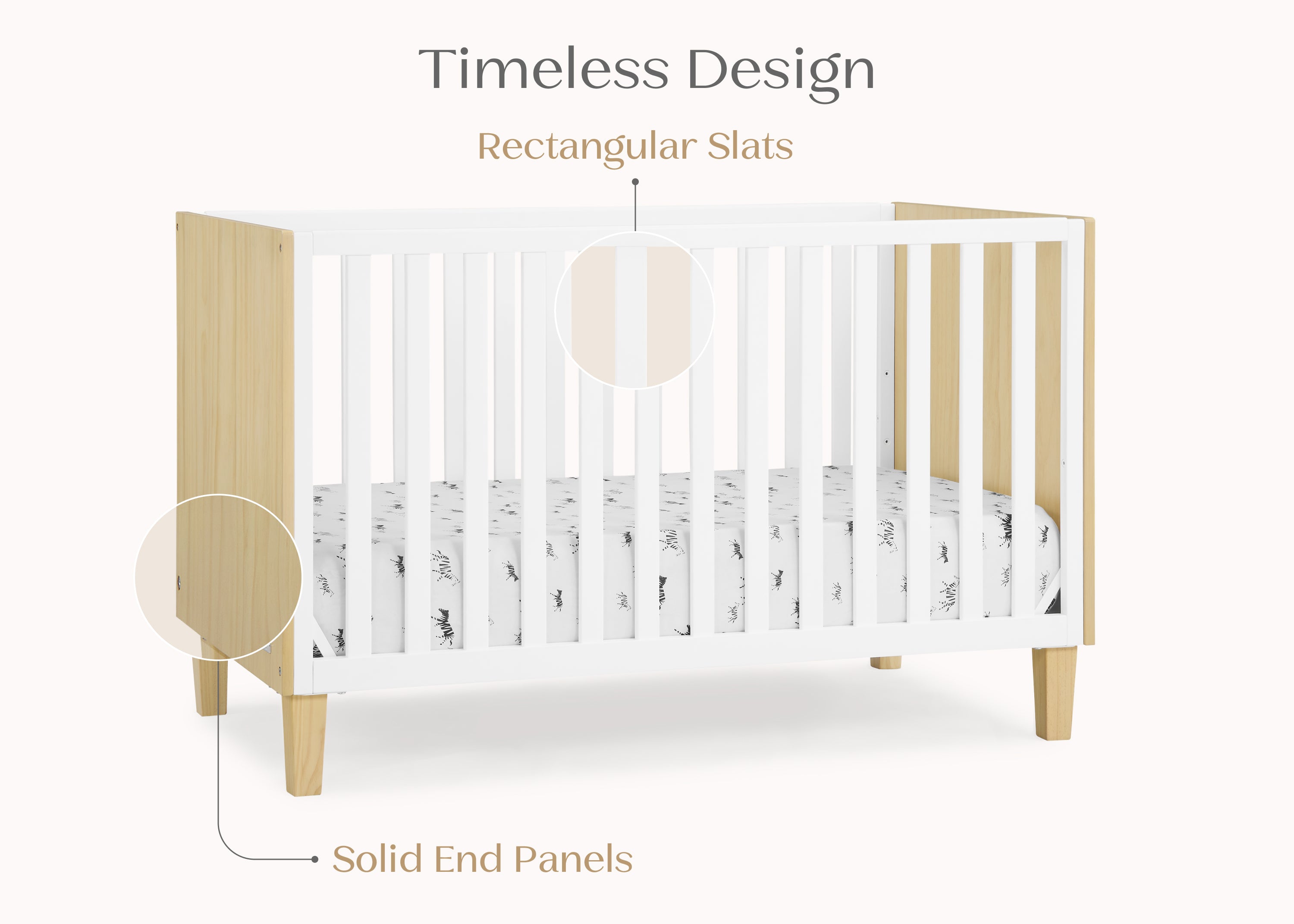 Sonny 4-in-1 Convertible Baby Crib - Toddler Bed, Daybed & Full-Size Bed - Safe & Stylish Nursery Furniture for Boys & Girls - Perfect for Newborns to Teens