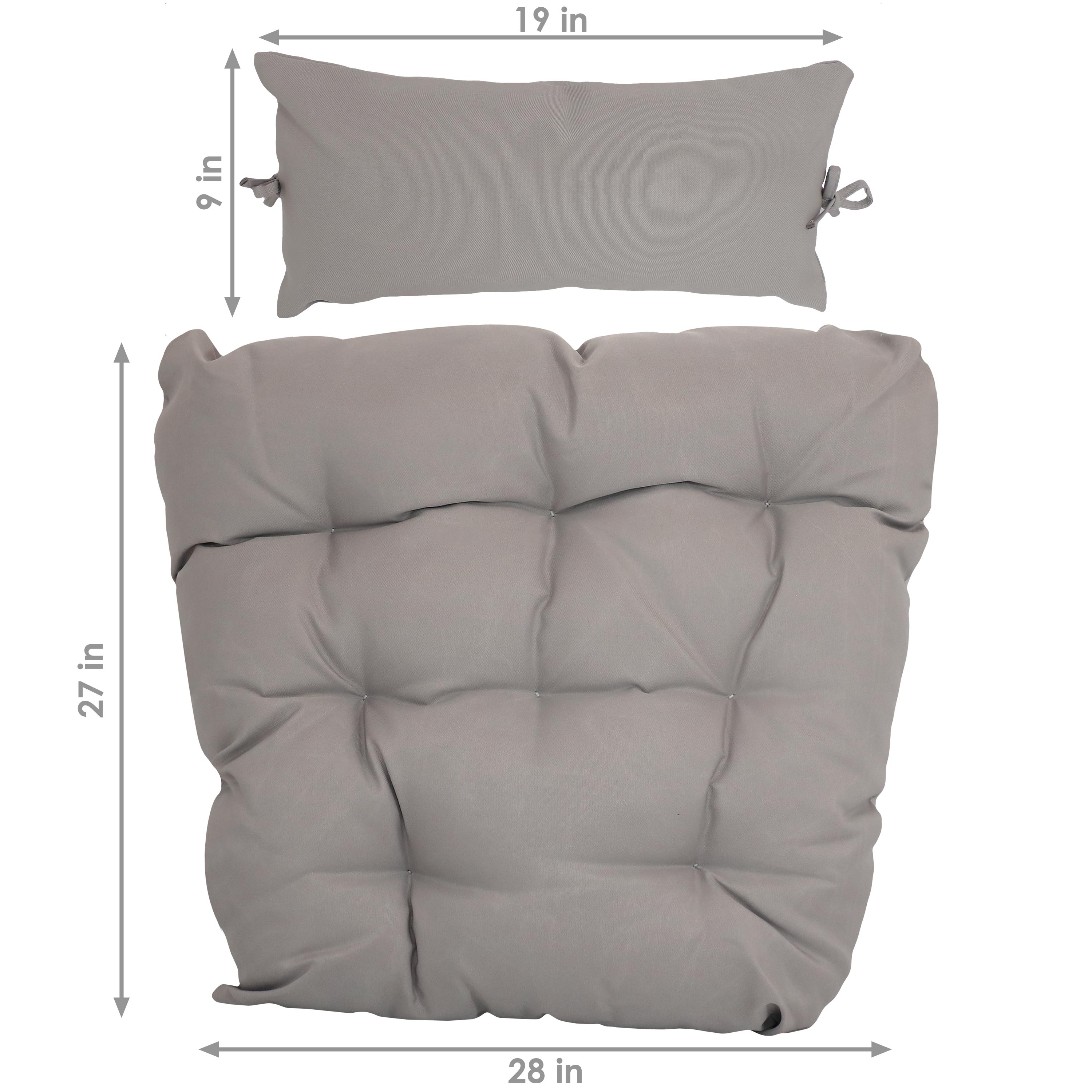 Sunnydaze Replacement Seat Cushion & Headrest Pillow for Caroline Egg Chair - Outdoor Patio Furniture Accessories for Garden, Poolside, and Backyard Relaxation