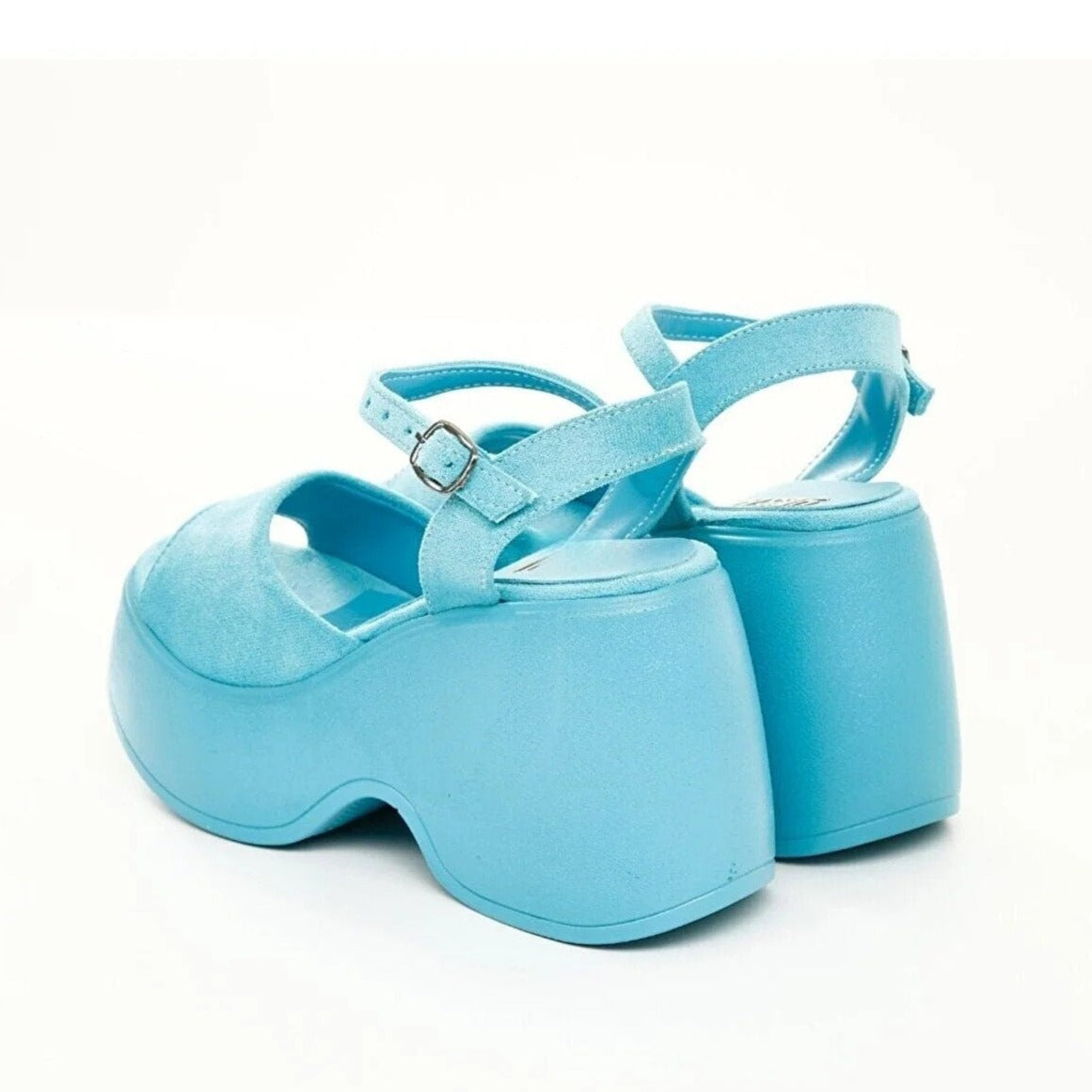 Barb Baby Blue Wedges - Women's Comfortable Chunky Heel Sandals for Summer, Beach & Casual Outings | Perfect for Weddings, Parties & Everyday Wear