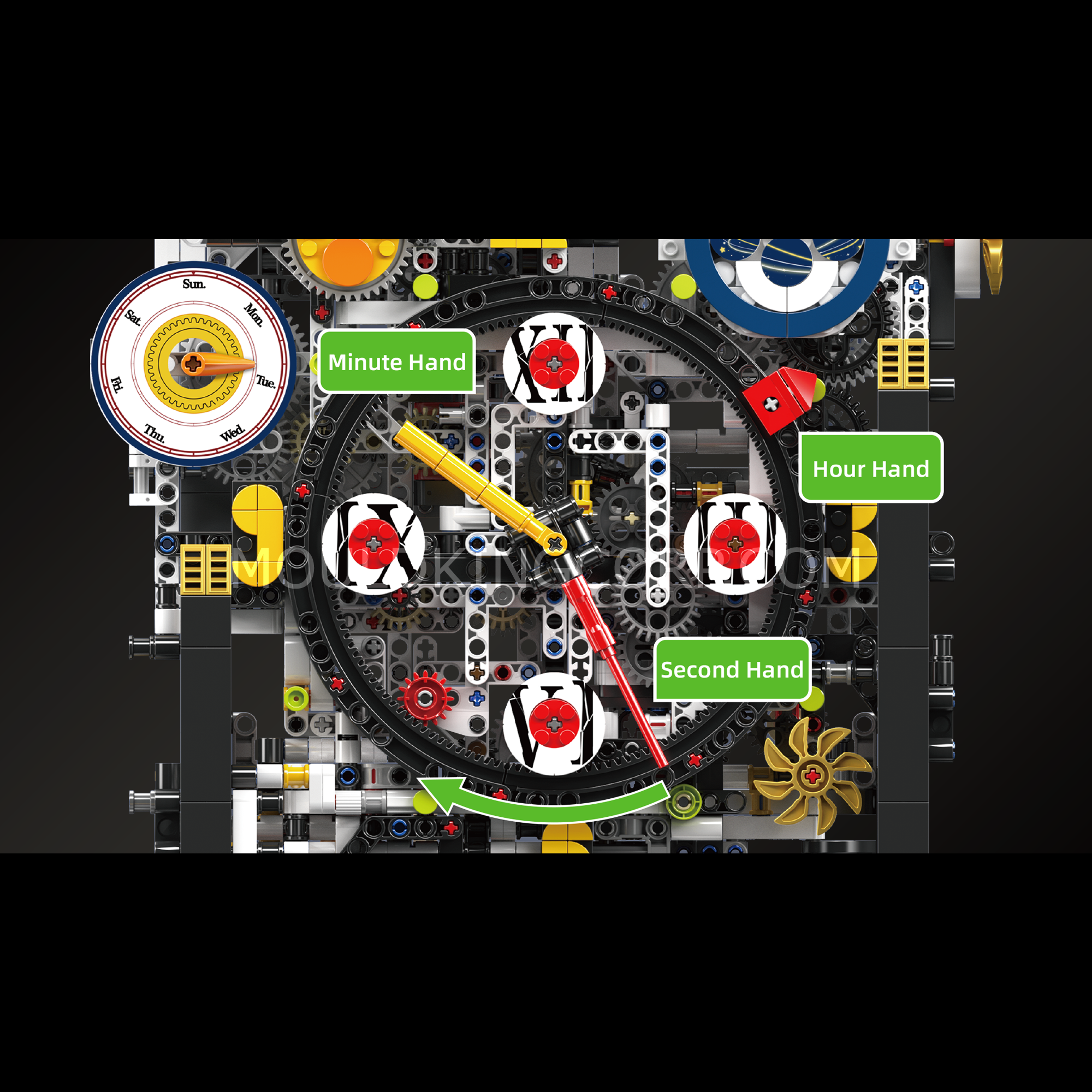 Mould King 10159 Cyberpunk Mechanical Clock Building Set - 3,181 Pieces STEM Toy for Adults & Teens | DIY Model Kit for Home Office Decor & Gift for Collectors