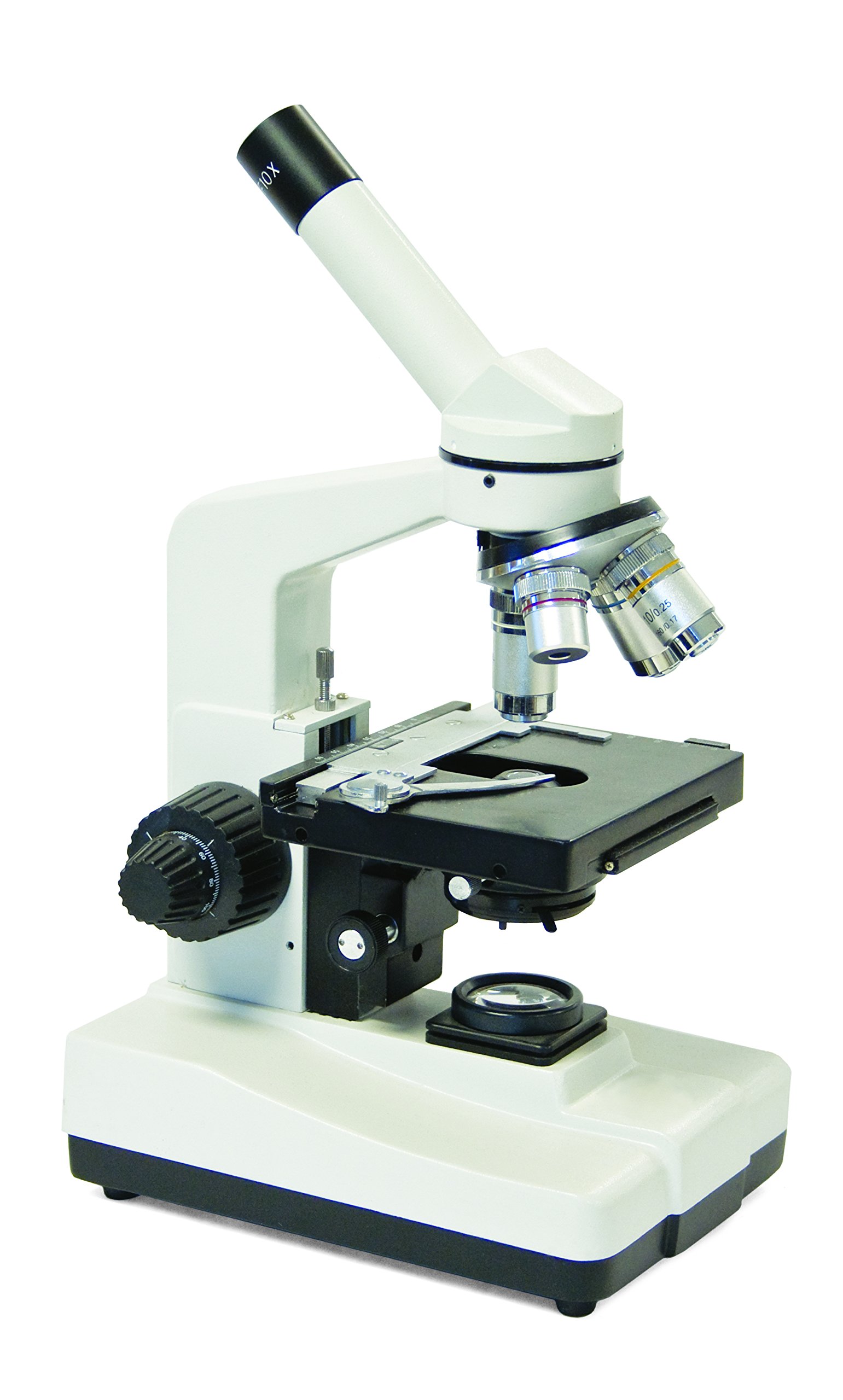 Walter Products 3000F-100-RC Monocular Microscope with Mechanical Stage & Rechargeable LED Light - 3000F Series for Lab Research, Classroom Education & Biological Sample Observation