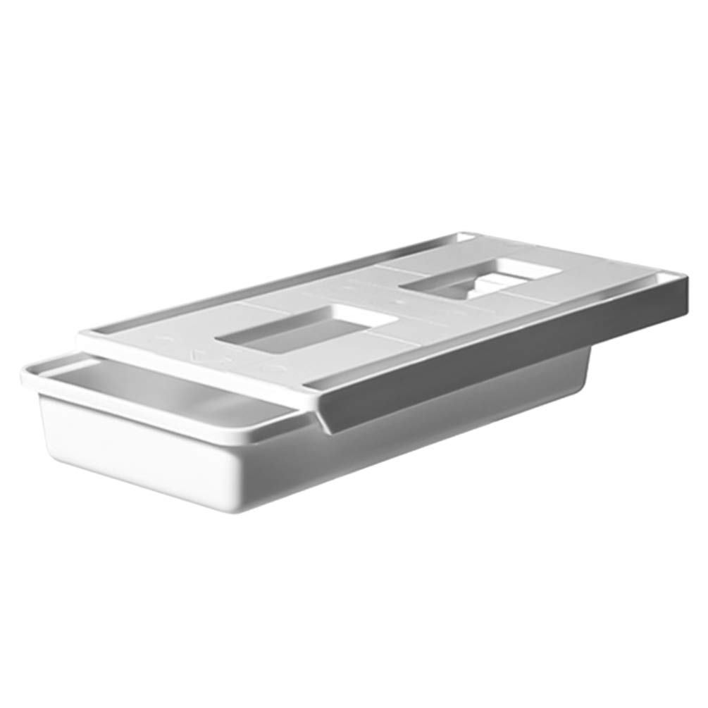 DOITOOL Under Desk Storage Drawer - Hidden Pencil Tray Organizer with Cover, White Mini Office Desk Drawer for Stationery, Laptop Accessories & Supplies | Perfect for Home Office, Study Desk & Workspace Organization