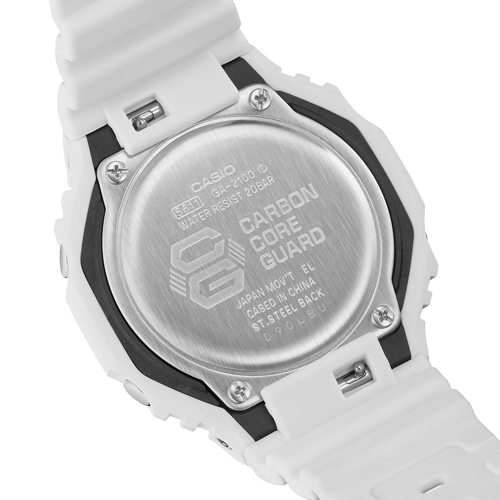 Casio G-Shock GA2100-7A7 Analog-Digital Watch in One-Tone Gradation White - Durable Shock-Resistant Sports Watch for Outdoor Activities & Everyday Wear