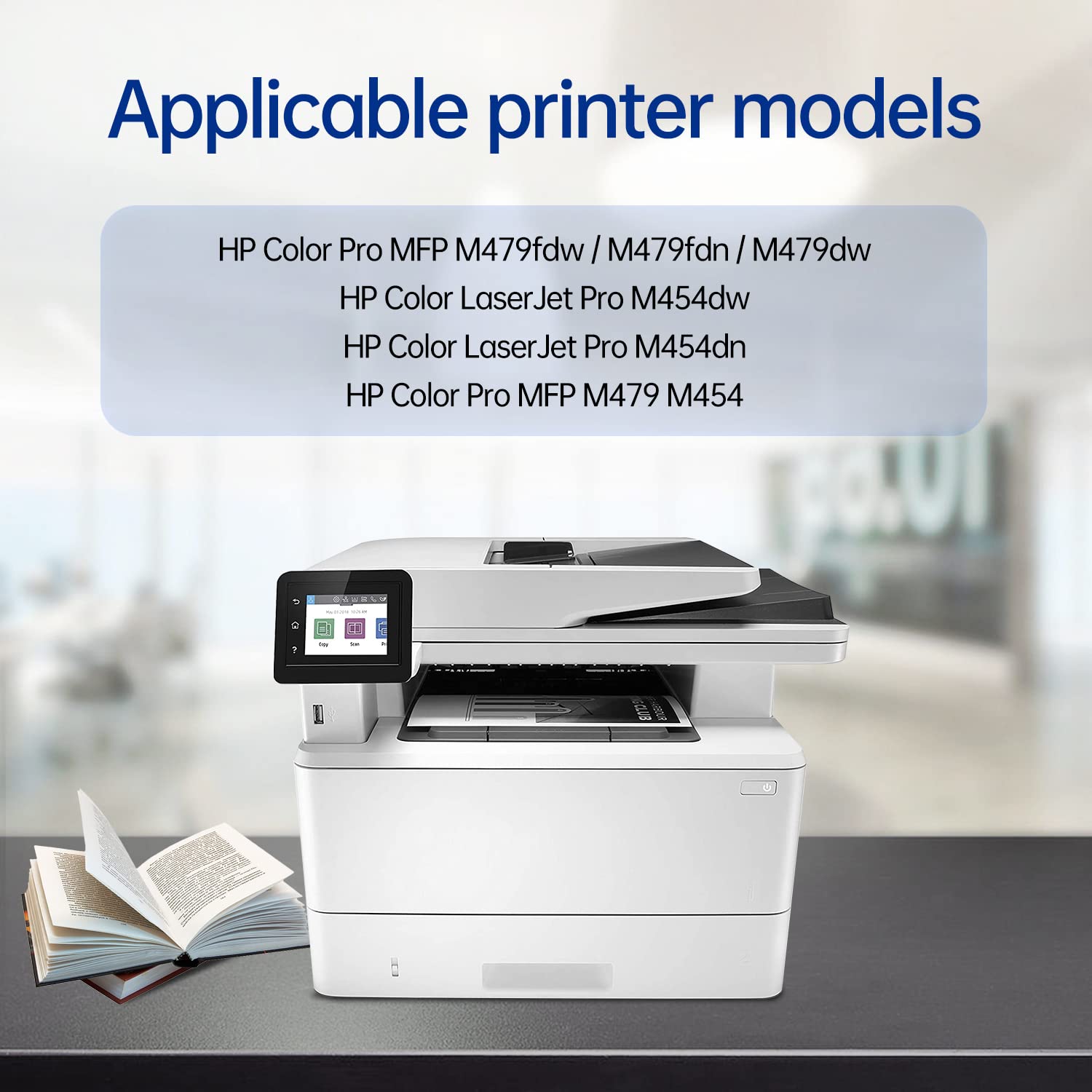 HP M479fdw Toner 414A 4-Pack (BK/C/Y/M) - High Yield for Home & Office Printing
