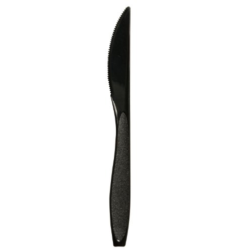 Solo HSKKX-0004 Heavy Duty PS Black Plastic Knives - Case of 1000 - Perfect for Restaurants, Catering, Parties & Outdoor Events