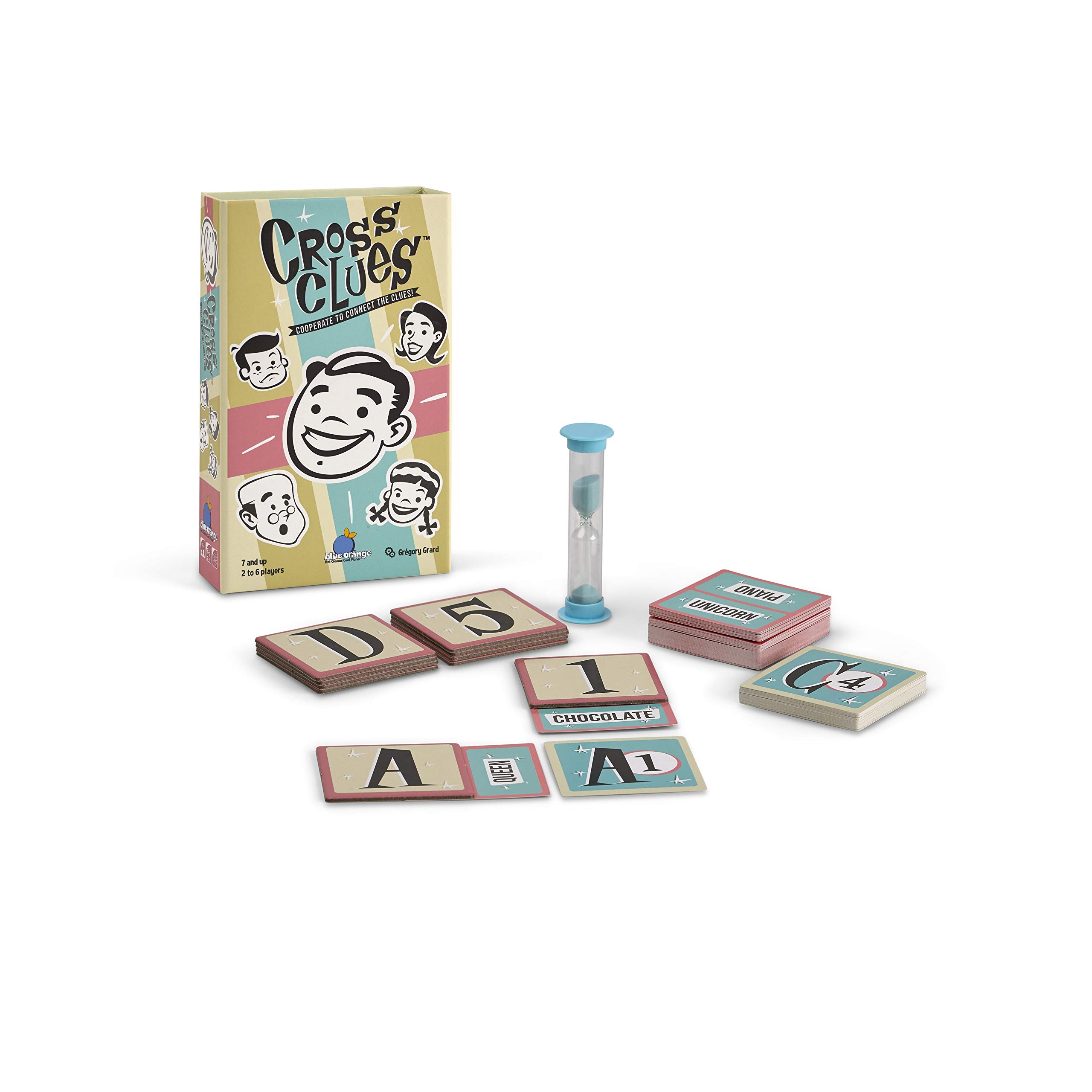 Cross Clues Cooperative Party Game - Word Connection & Deduction Challenge for 2-6 Players Ages 7+ | Perfect for Family Game Night, Friends Gatherings & Couples Date Night | Fun Board Game by Blue Orange Games