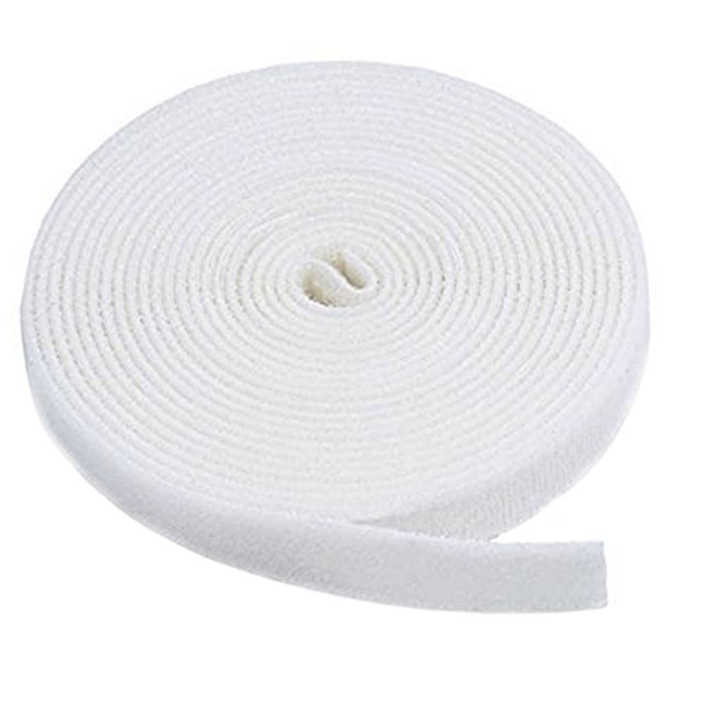3/4-Inch Hook and Loop Tape Roll - 25 Yards Reusable Cable Management Straps, Self-Gripping Magic Fastener Ties (White) - Perfect for Organizing Wires, Cables, Home Office & DIY Projects