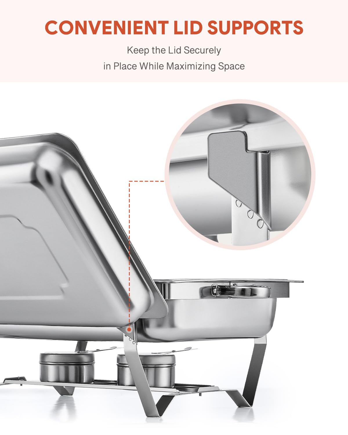 2-Pack Stainless Steel Chafing Dish Buffet Set - 8 Qt Catering Warmers with 2 Full & 4 Half Size Pans, Lids & Foldable Frames - Perfect for Parties, Buffets, Banquets, Weddings & Dinner Events - Keep Food Warm for Hours