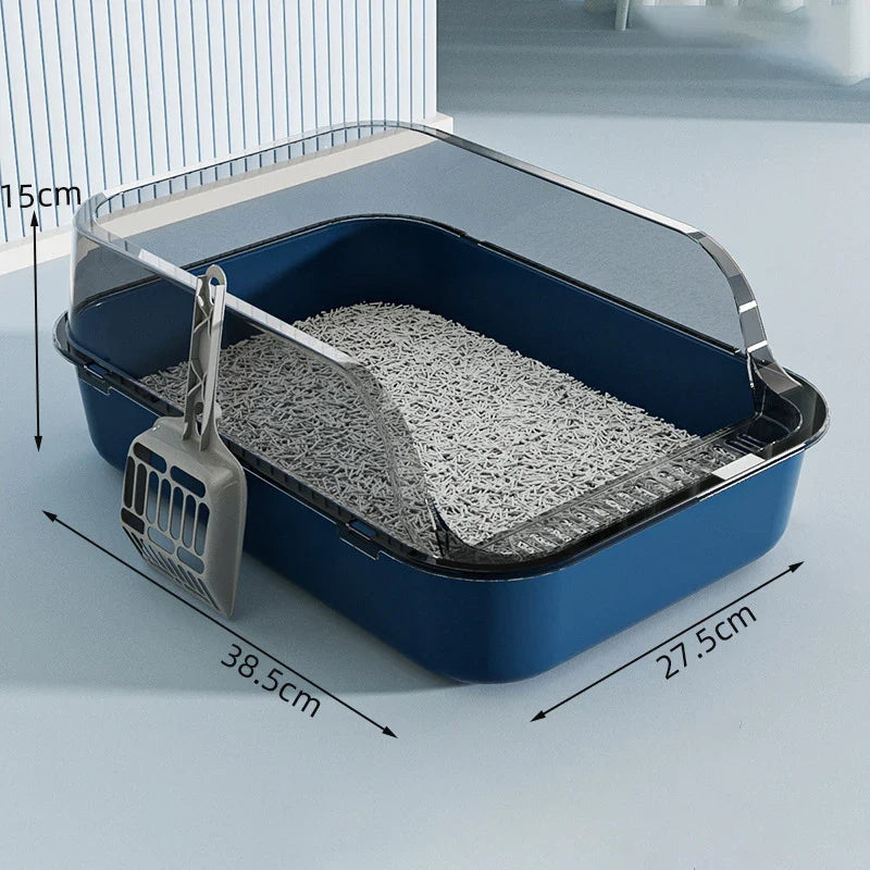 Semi-Enclosed Cat Litter Box with Odor Control - Private Cat Bathroom for Indoor Cats - Perfect for Small Spaces & Apartments