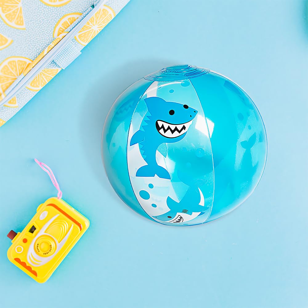 Fun Express Shark Mini Beach Ball - 12-Pack Inflatable Pool Toys for Kids - Perfect for Beach Parties, Pool Games & Summer Fun