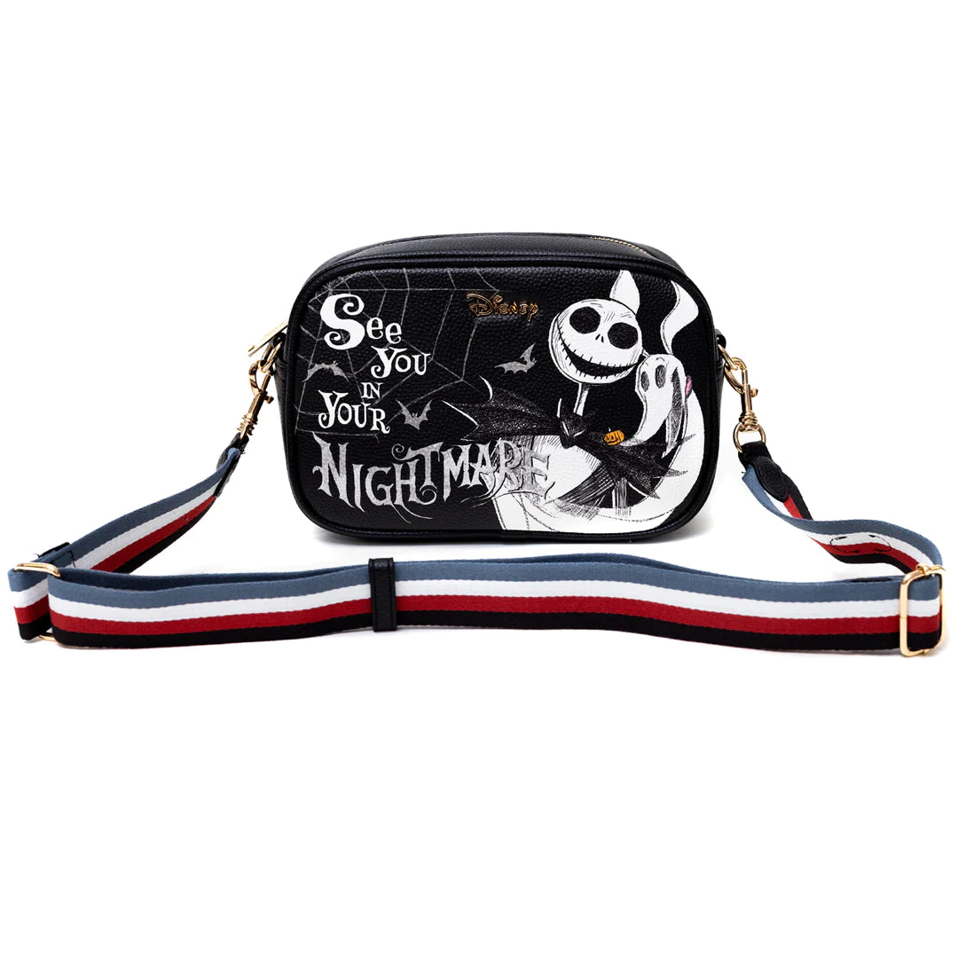 WondaPOP The Nightmare Before Christmas Jack Skellington & Zero Camera Crossbody Bag - Cute Disney Halloween Purse for Cosplay, Theme Parks & Daily Use
