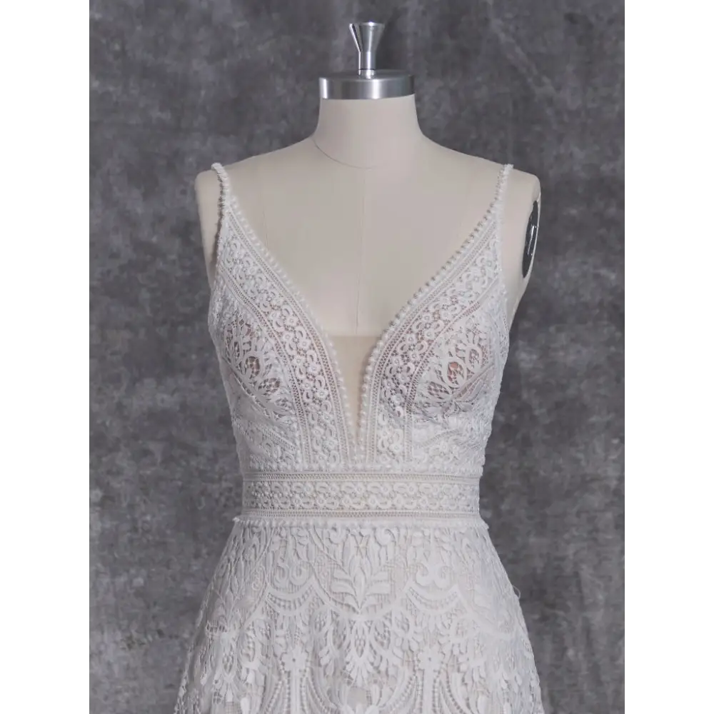 Maggie Sottero Hillary Wedding Dress – Elegant Lace Bridal Gown for Bride, Perfect for Church Ceremony & Outdoor Wedding Photos