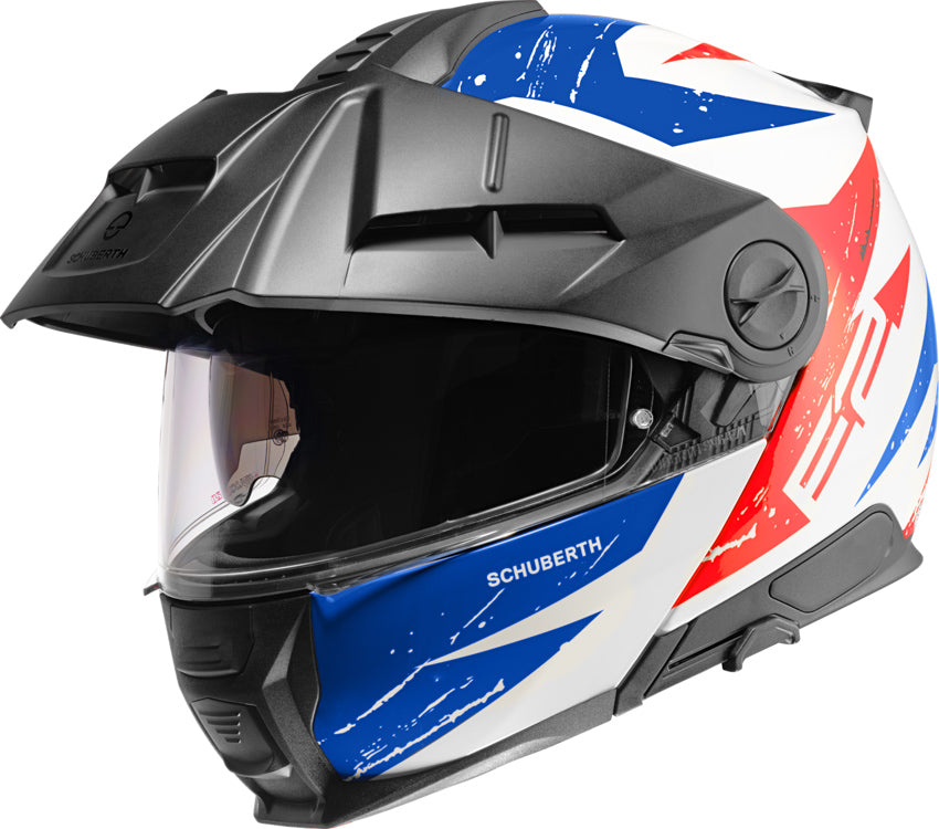 Schuberth E2 Explorer Blue Motorcycle Helmet - Premium DOT & ECE Certified for Adventure Riding & Long-Distance Touring