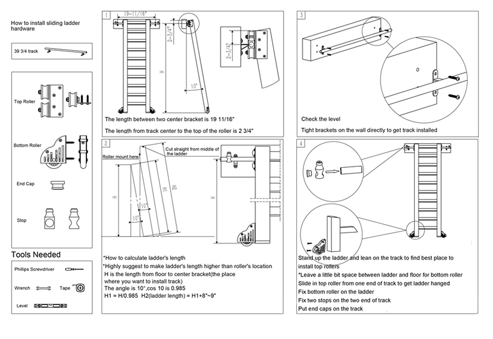 **Steel Sliding Barn Door Track & Wheelchair Kit - 5FT to 16FT Adjustable (150cm/5FT) - Portable Bookcase Ladder for Home, Library, Elderly & Kids - Easy Installation for Accessibility & Storage**