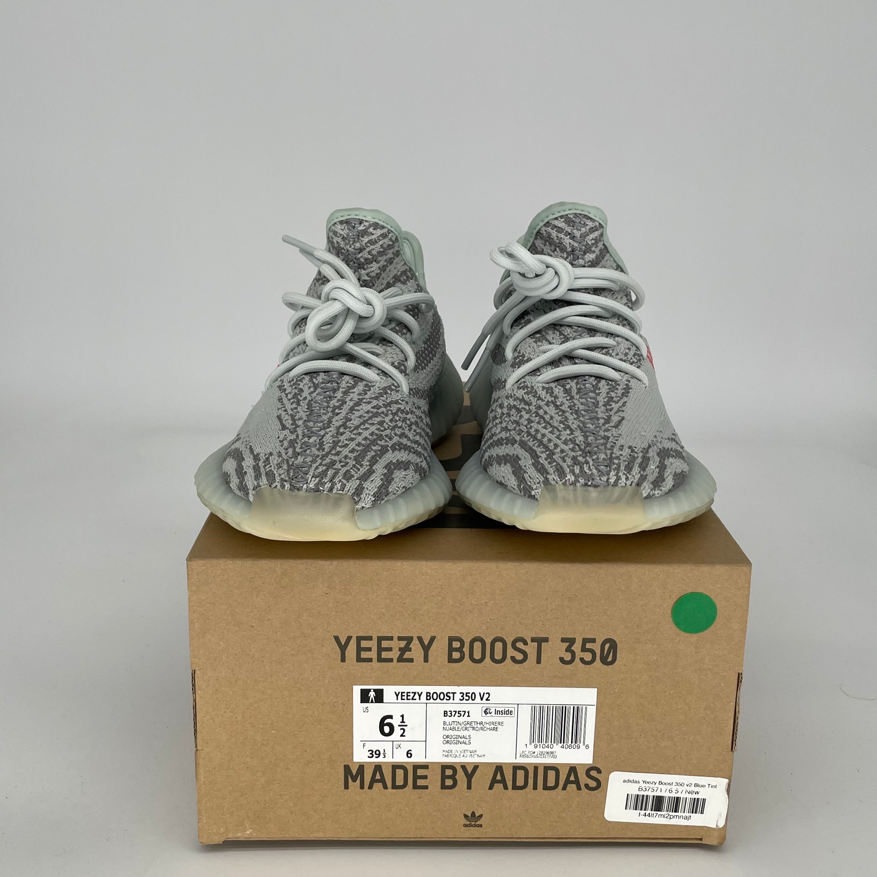 Adidas Yeezy Boost 350 V2 Blue Tint Sneakers - Men's Size 6.5 (B37571) | Comfortable Running Shoes for Casual Wear & Gym Workouts