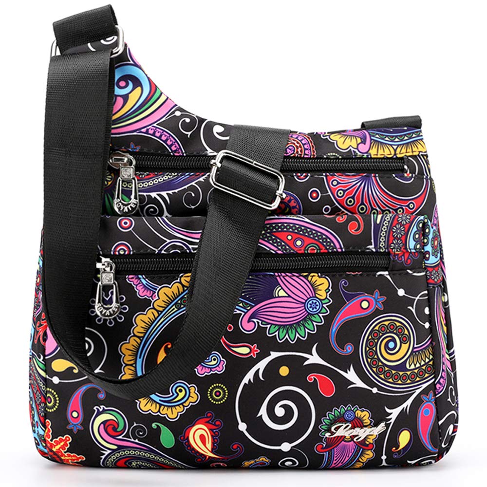 STUOYE Women's Nylon Crossbody Bag with Multiple Pockets - Lightweight Travel Shoulder Purse for Everyday Use, Shopping & Vacation