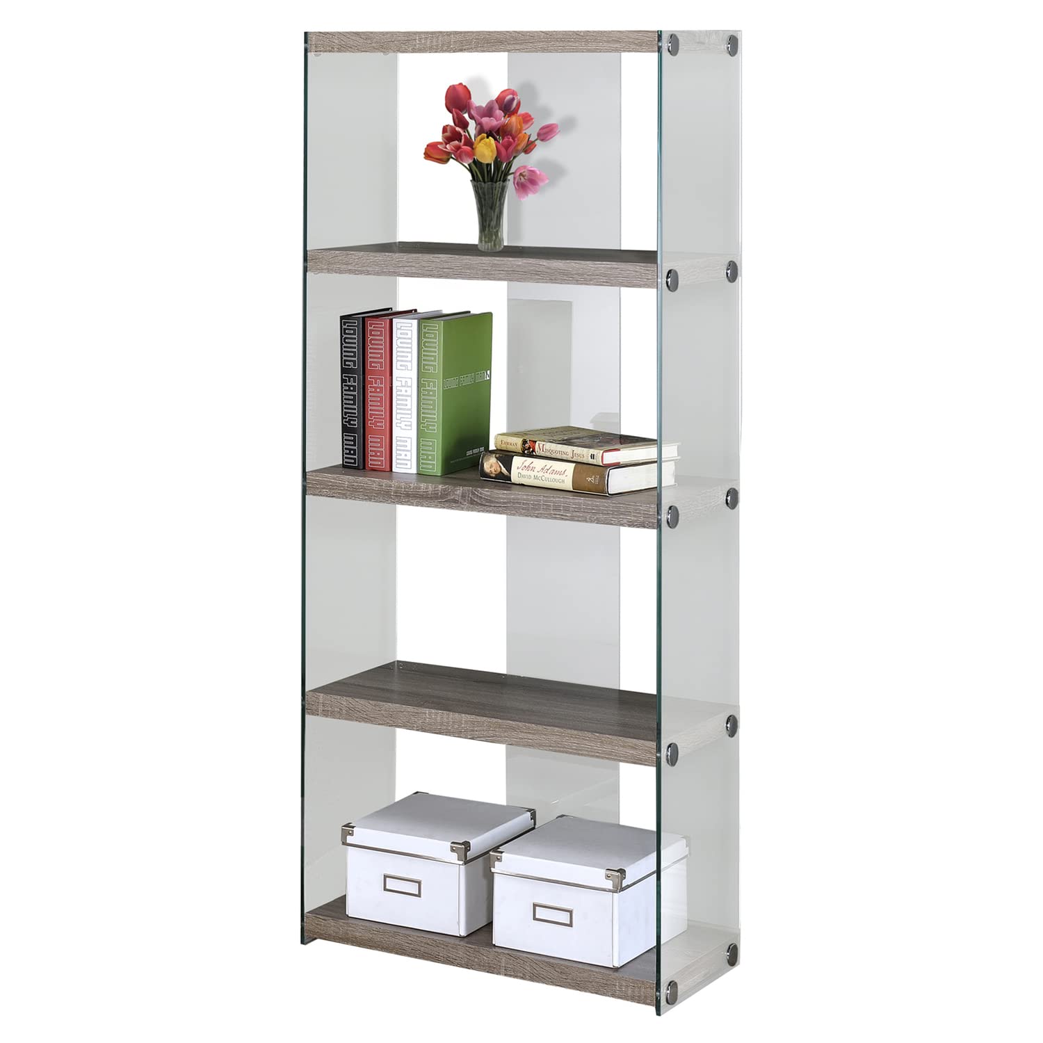 Monarch Specialties 5-Shelf Etagere Bookcase - 60