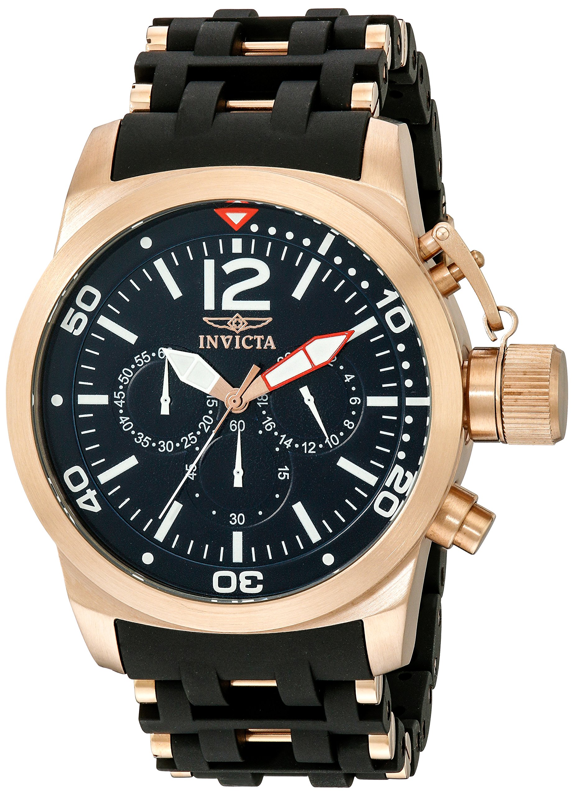 Invicta Men's Sea Spider Blue Dial Black Polyurethane Watch - Water Resistant Diver's Timepiece for Swimming, Surfing & Outdoor Adventures