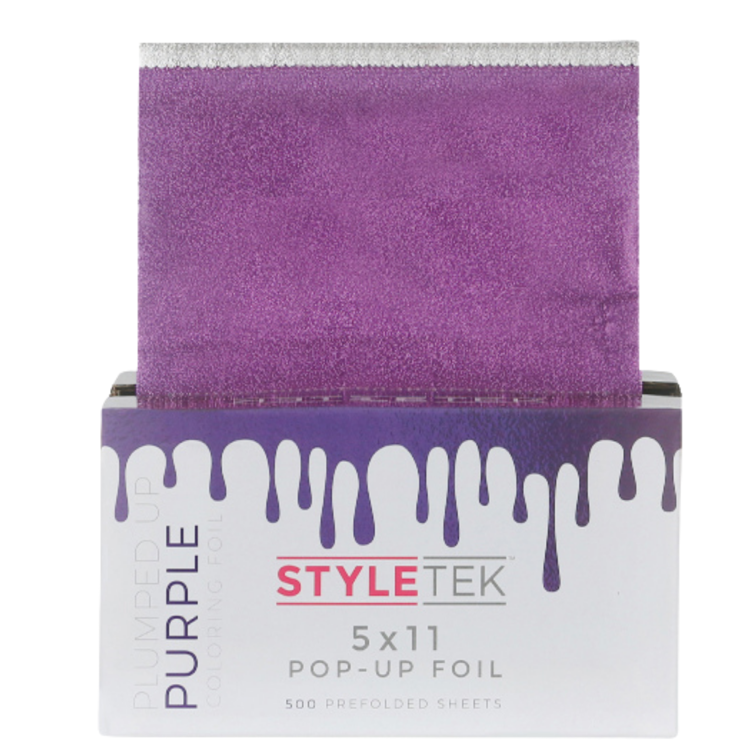Styletek 5x11 Inch Pre-Cut Pop Up Foil Sheets - Heavy Texture Purple (500 Sheets) for Gift Wrapping, Scrapbooking & DIY Crafts