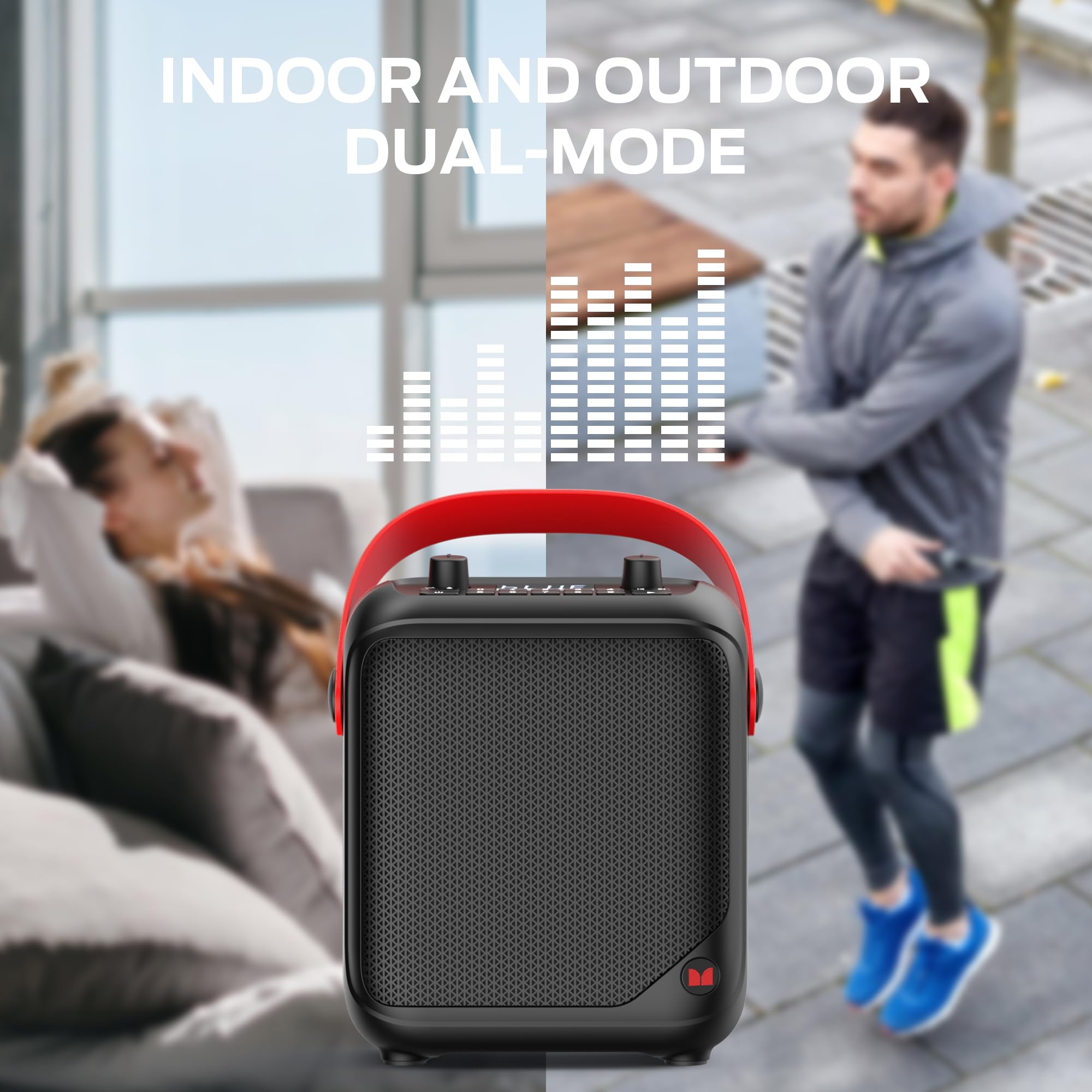 Monster Portable Bluetooth Speaker - Wireless Loud Speaker with Stereo Sound & 12H Playtime | Supports TF Card, AUX, USB, FM Radio | Perfect for Indoor, Outdoor, Parties, Travel & Camping