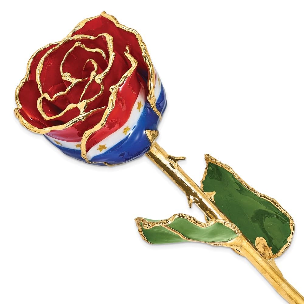 Premium Lacquer-Dipped Gold Trim Liberty Rose - Elegant Home Decor, Wedding Centerpiece, Bridal Bouquet, Gift for Her - Perfect for Anniversaries, Valentine's Day & Special Occasions