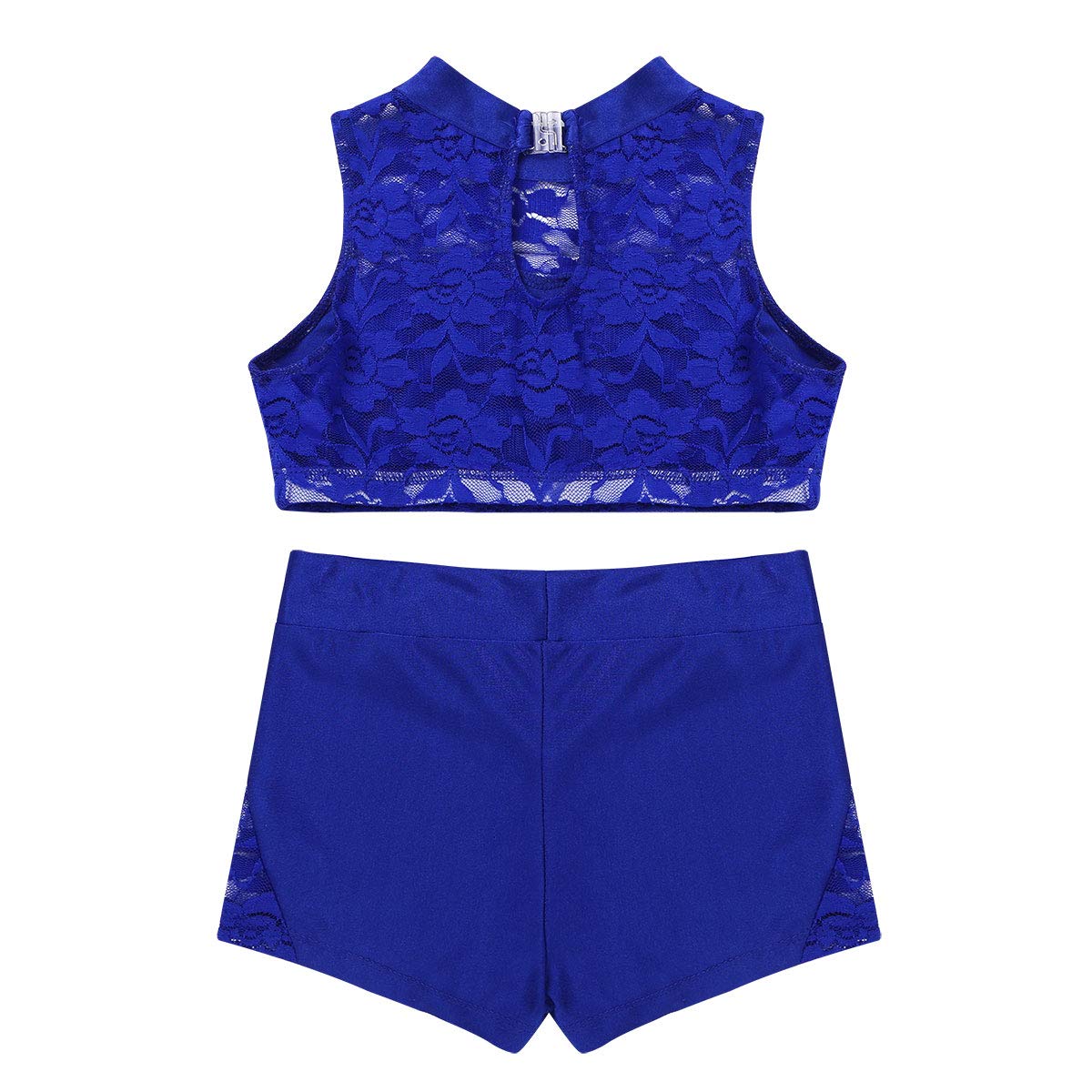 MSemis Girls' 2-Piece Active Dance Set - Racerback Top & Booty Shorts for Gymnastics, Cheerleading, Ballet, Jazz & Hip Hop Performance