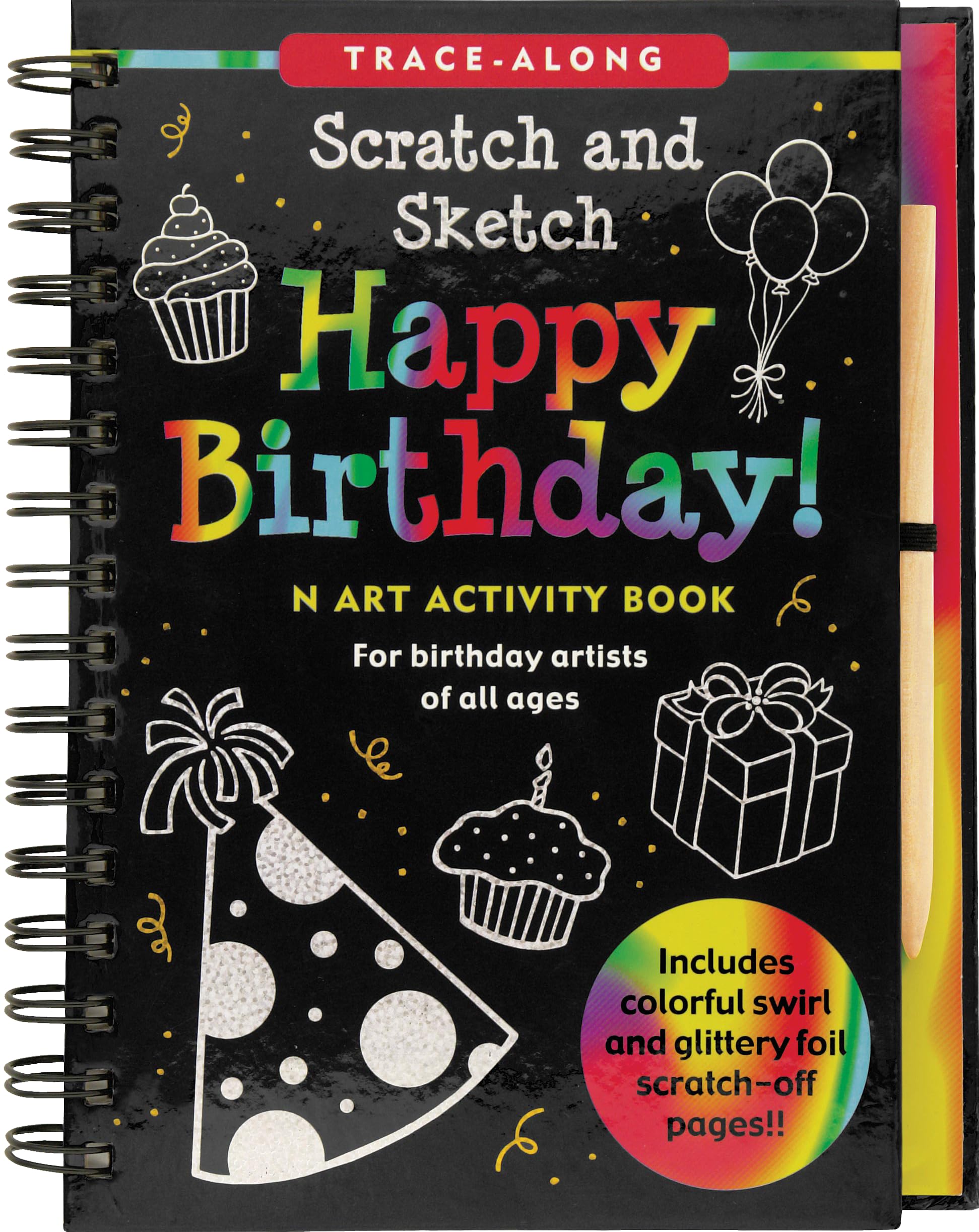 Happy Birthday Scratch & Sketch Art Activity Book for All Ages - Trace-Along Creative Fun - Perfect for Birthday Parties, Gifts & Family Bonding