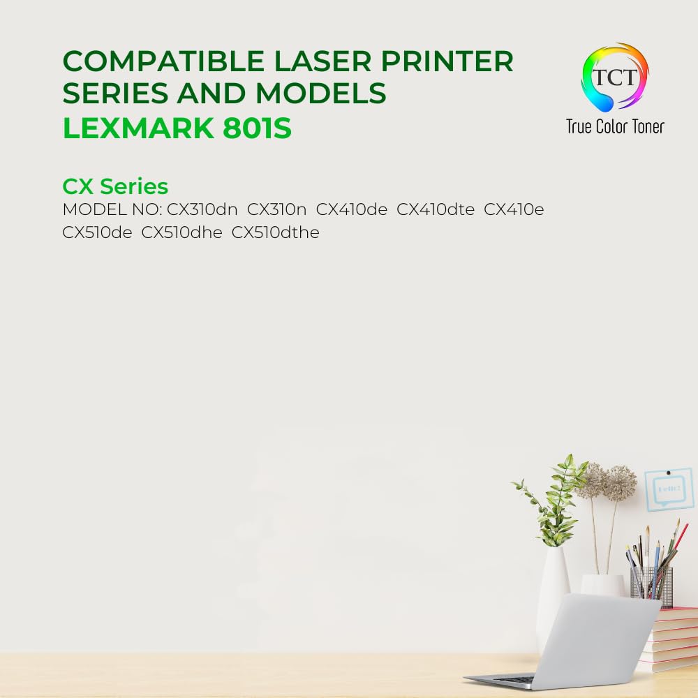 Premium Lexmark 801S Toner Cartridge 4-Pack - Compatible with CX310dn/CX310n for Office Printing